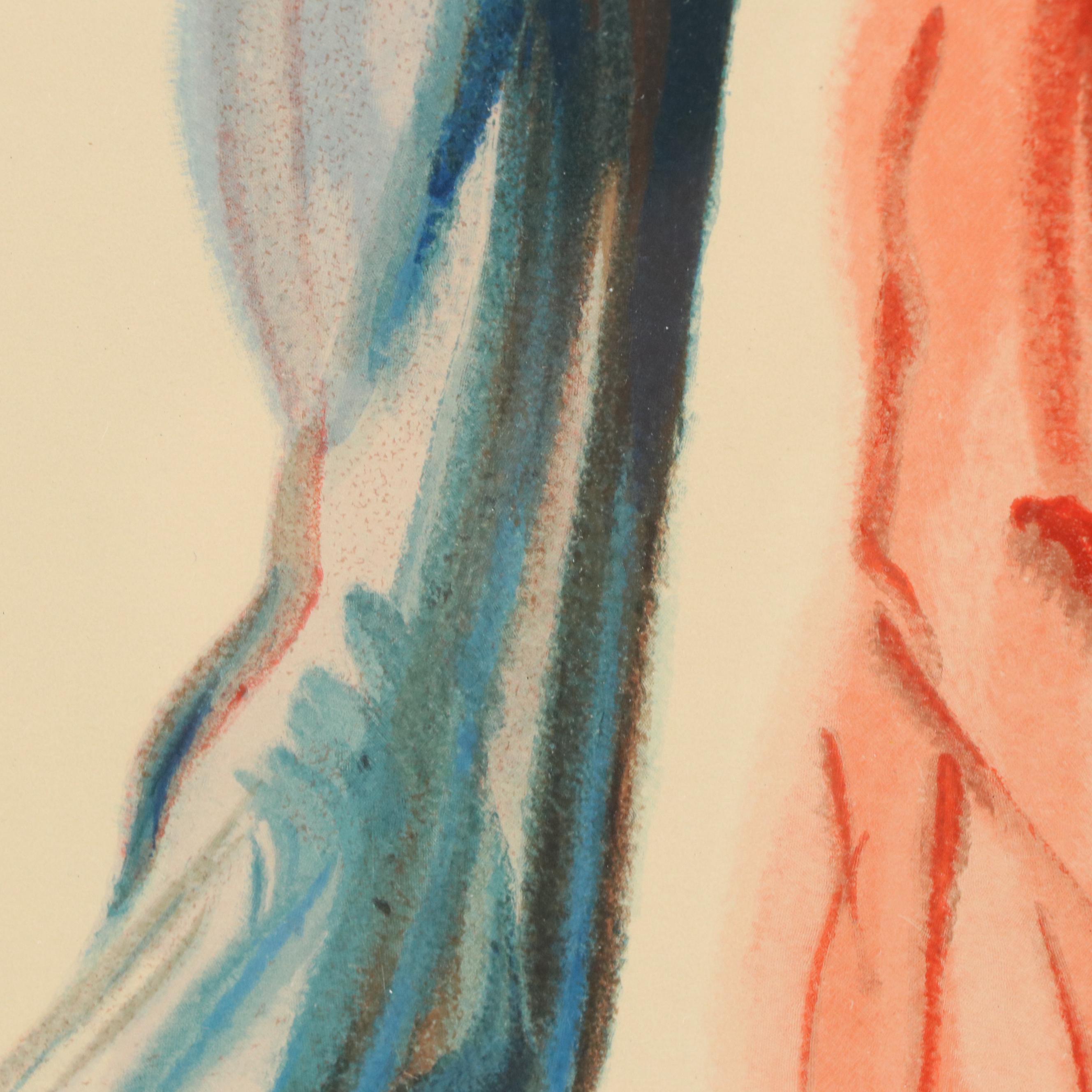 Salvador Dalí Wood Engraving "Rencontre de Dante et Béatrice," 1960-1964