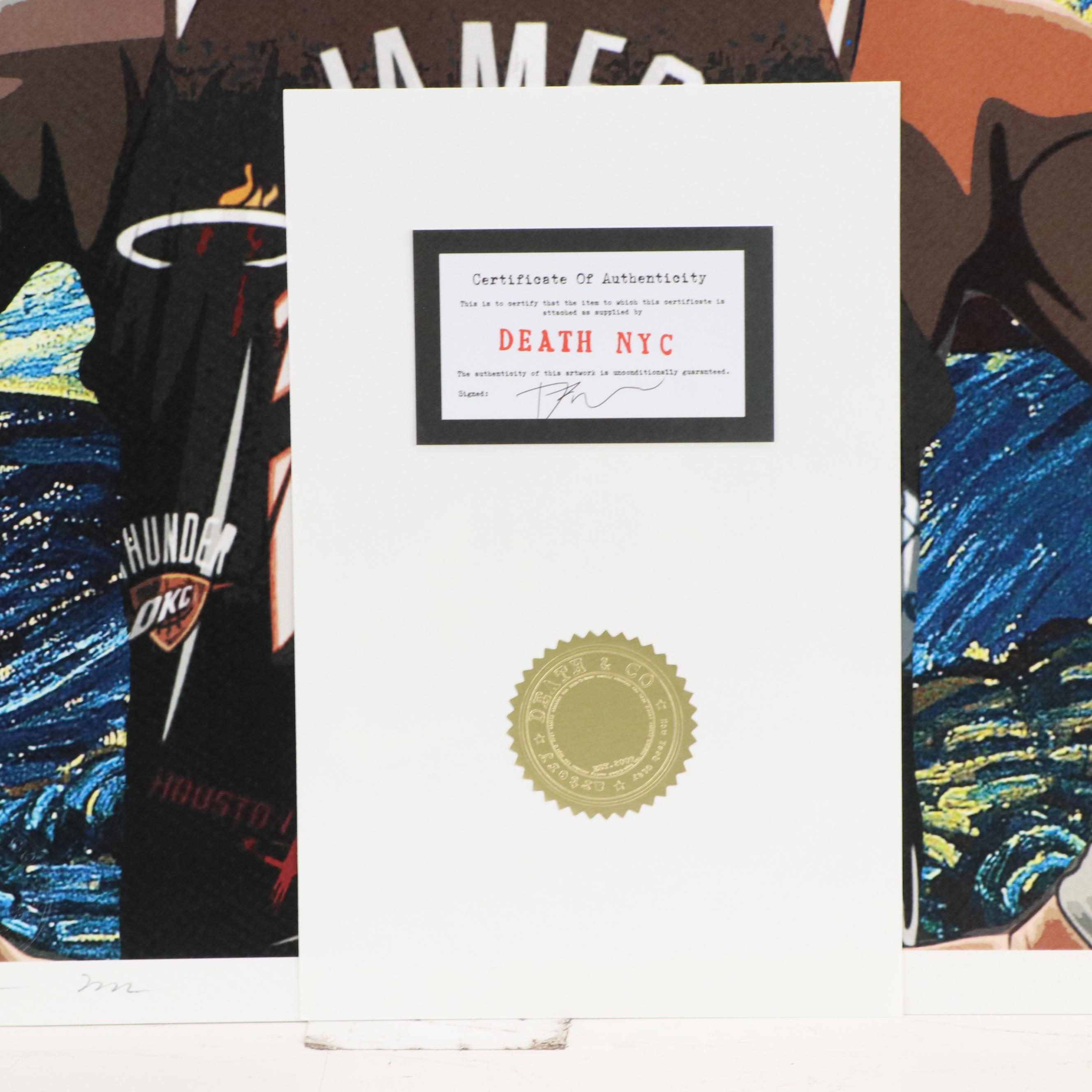 Death NYC Pop Art Graphic Print of LeBron James x Van Gogh, 2022