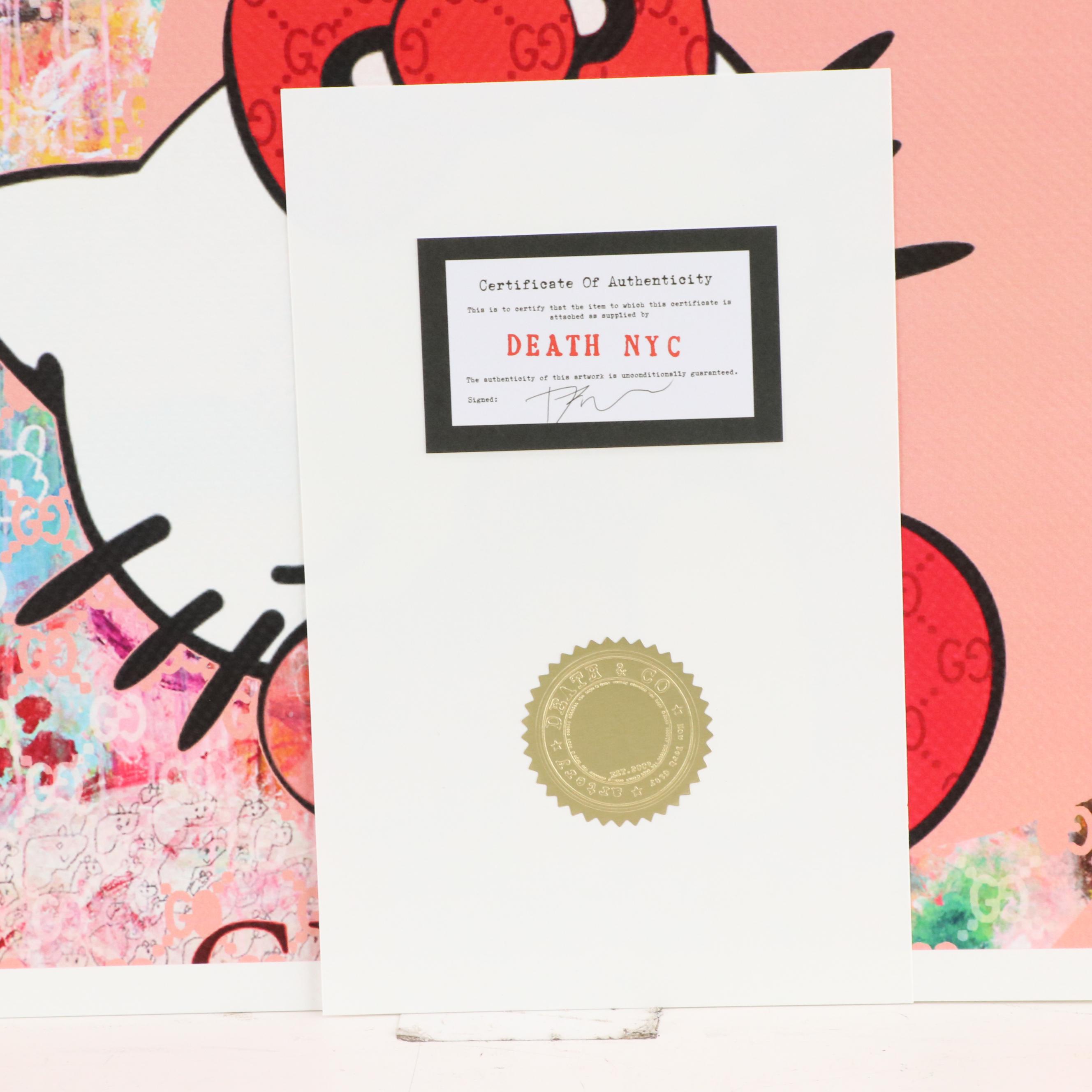 Death NYC Pop Art Graphic Print of Hello Kitty x Gucci, 2023