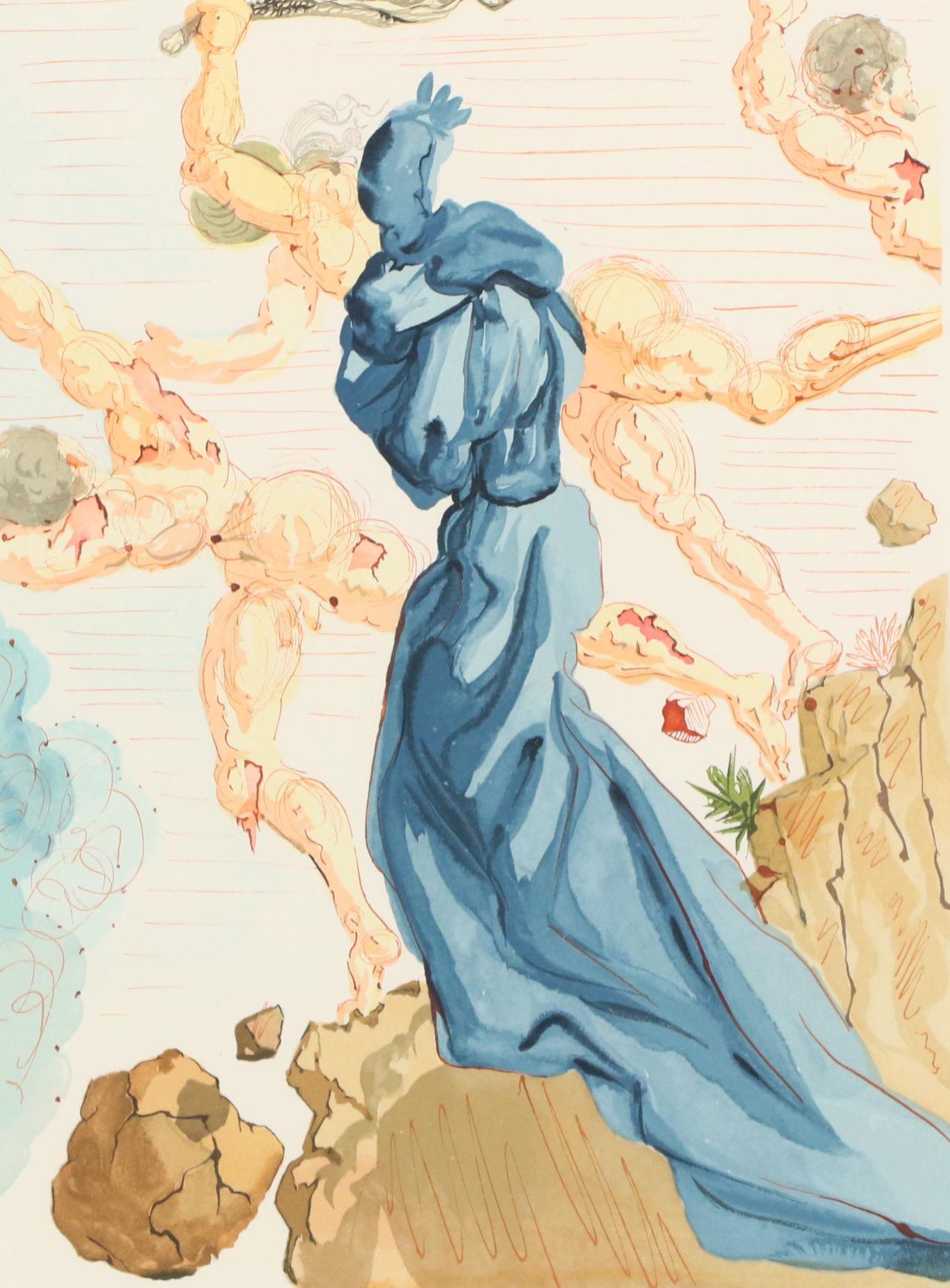 Salvador Dalí Wood Engraving "Les Margelles du Phlégéton" 1960-1964