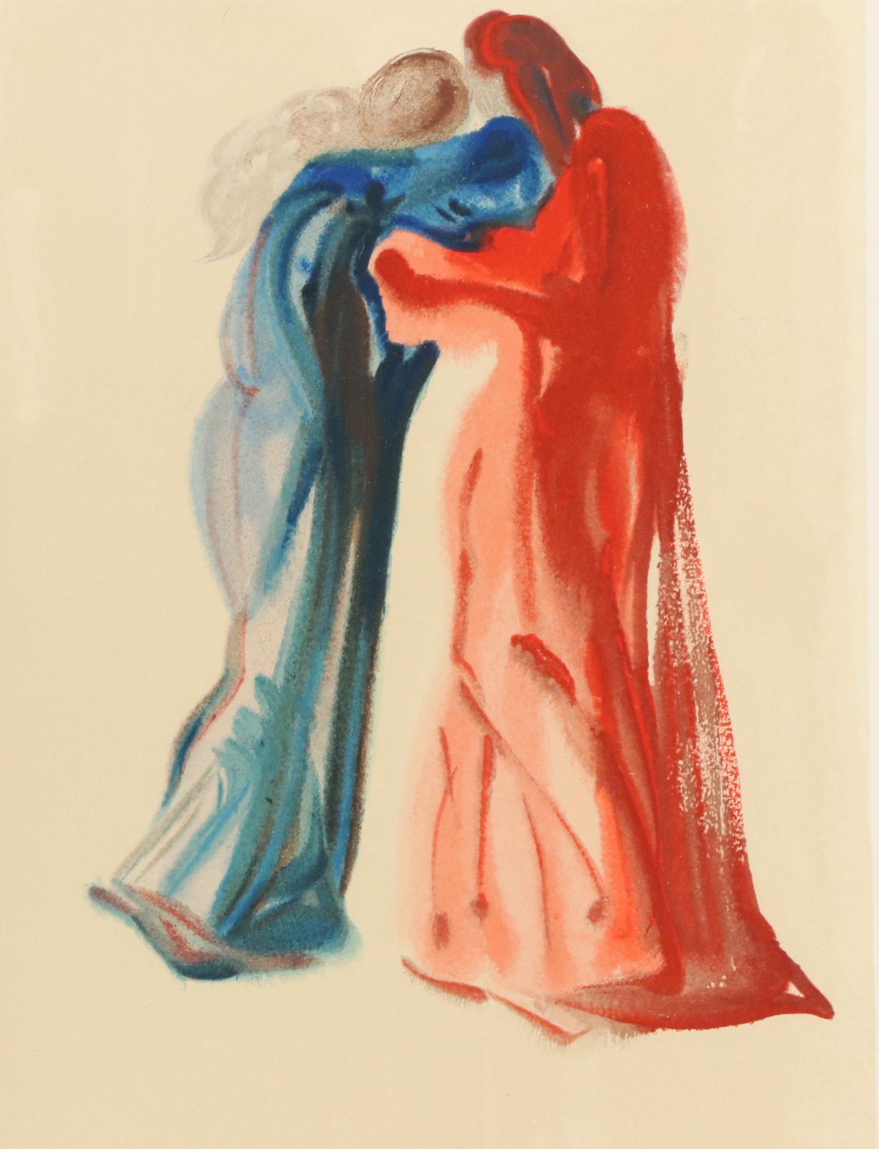 Salvador Dalí Wood Engraving "Rencontre de Dante et Béatrice," 1960-1964