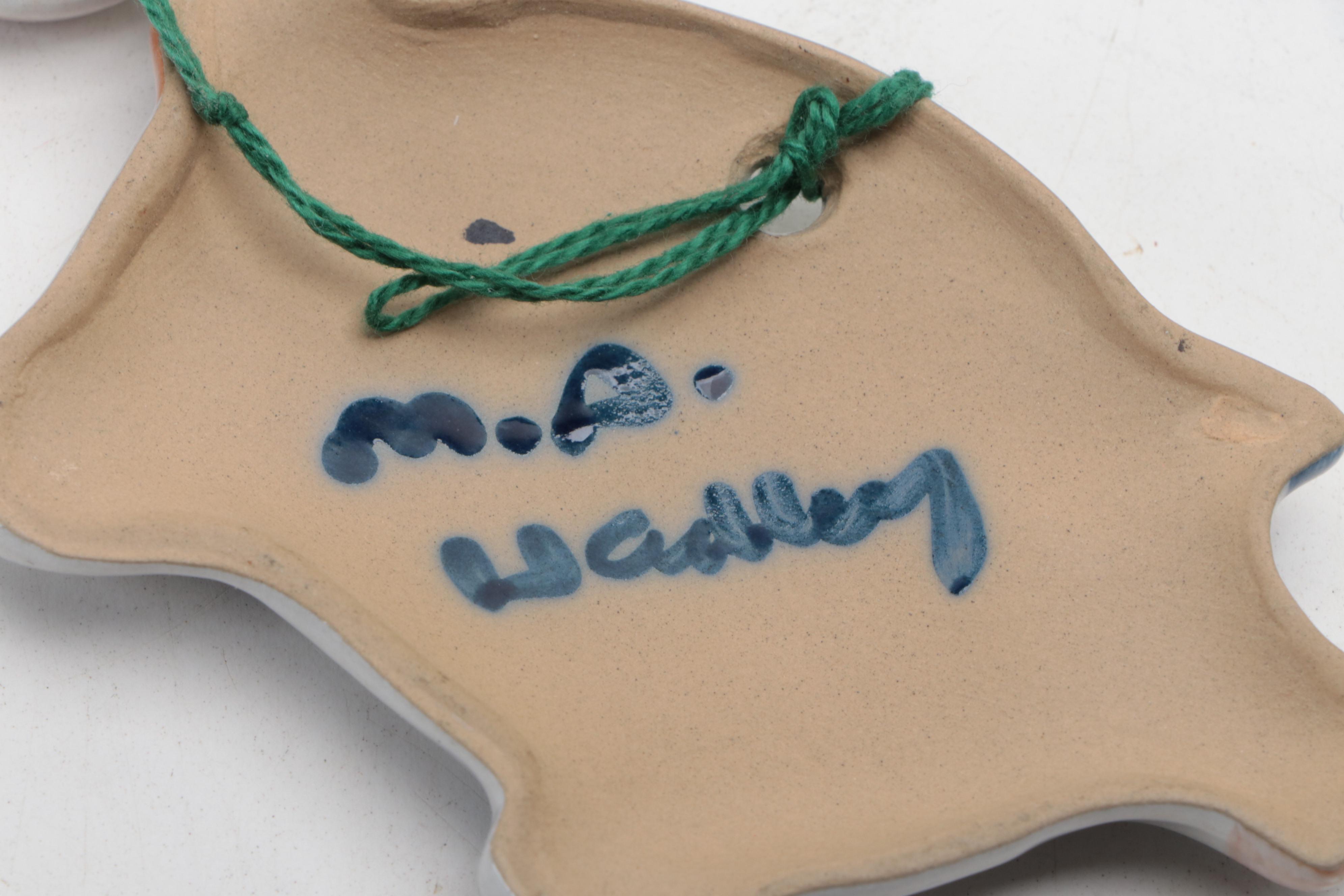 M. A. Hadley Hand-Painted Ceramic Ashtray, Bowls and Plaques