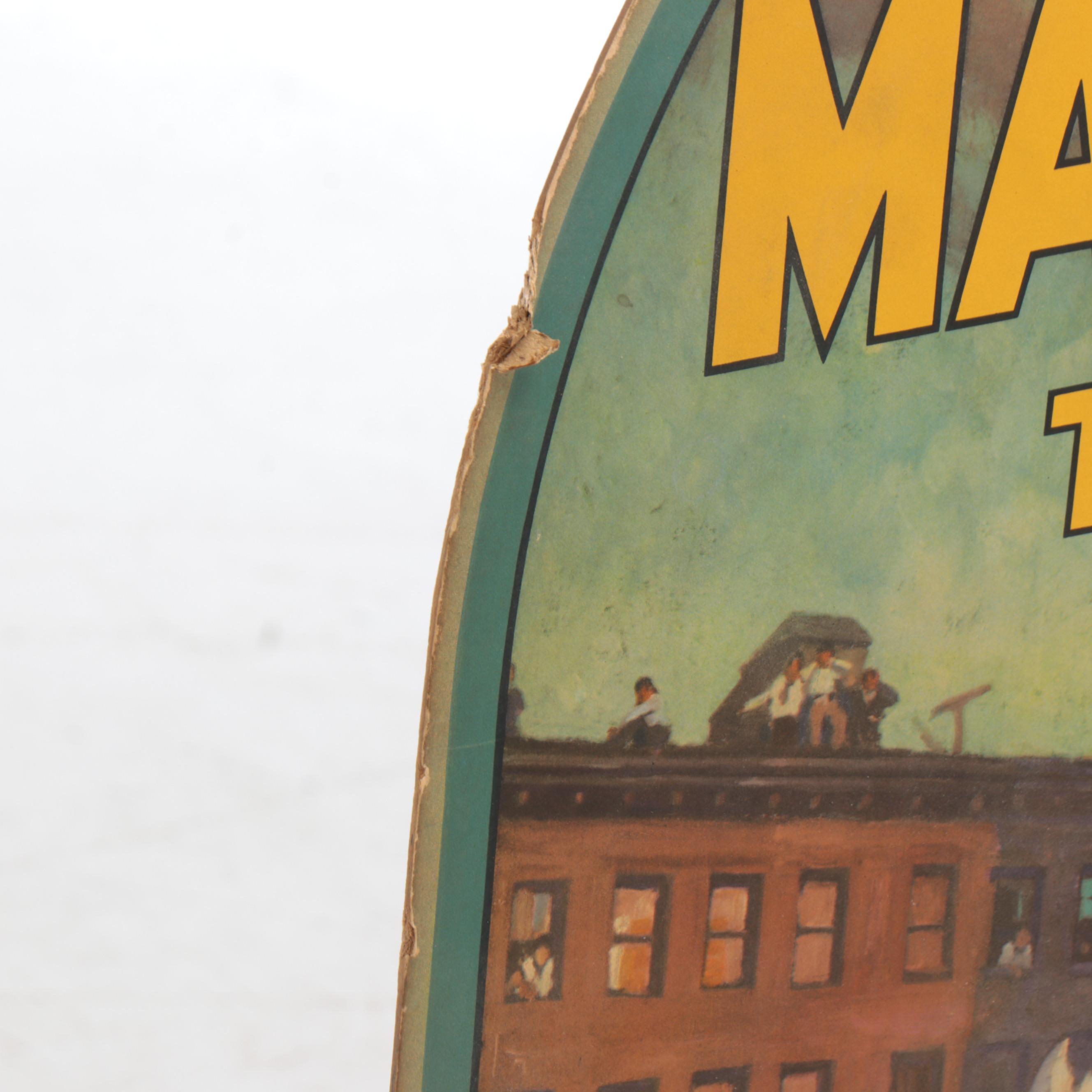 Mail Pouch Tobacco Cardboard Advertising Sign, Mid-20th Century