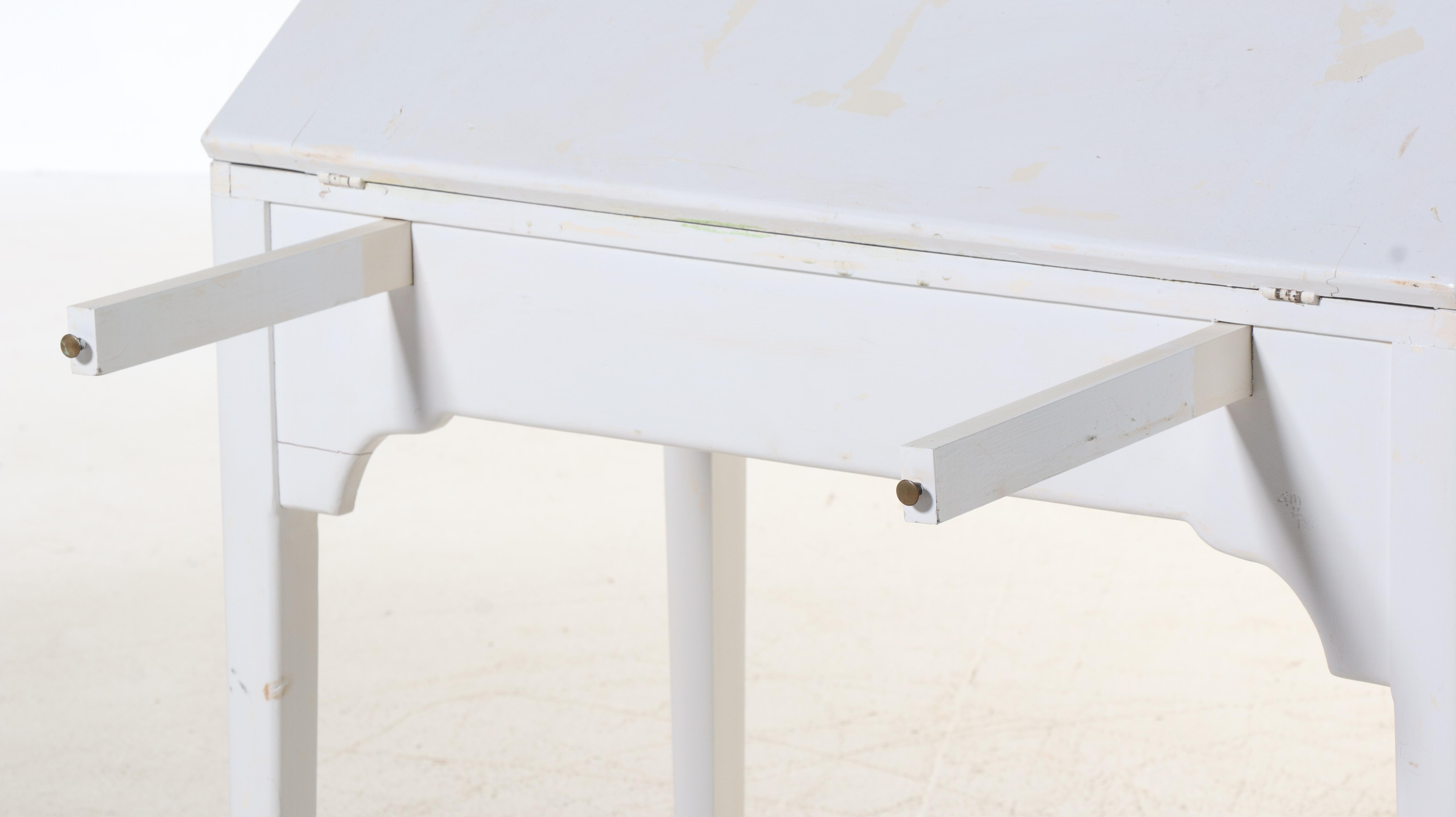 Habersham American Colonial Style White-Painted Diminutive Secretary Bookcase