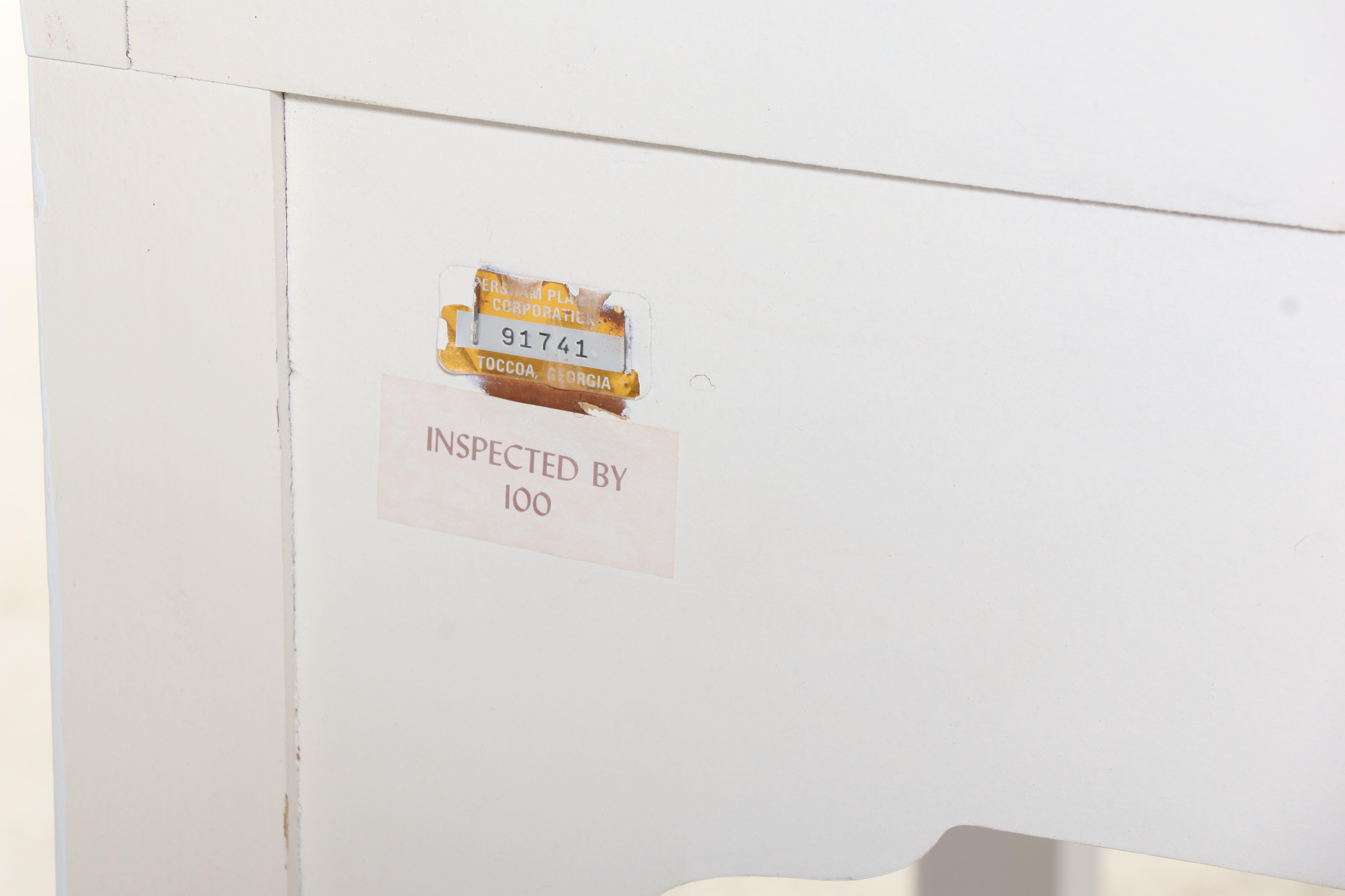 Habersham American Colonial Style White-Painted Diminutive Secretary Bookcase