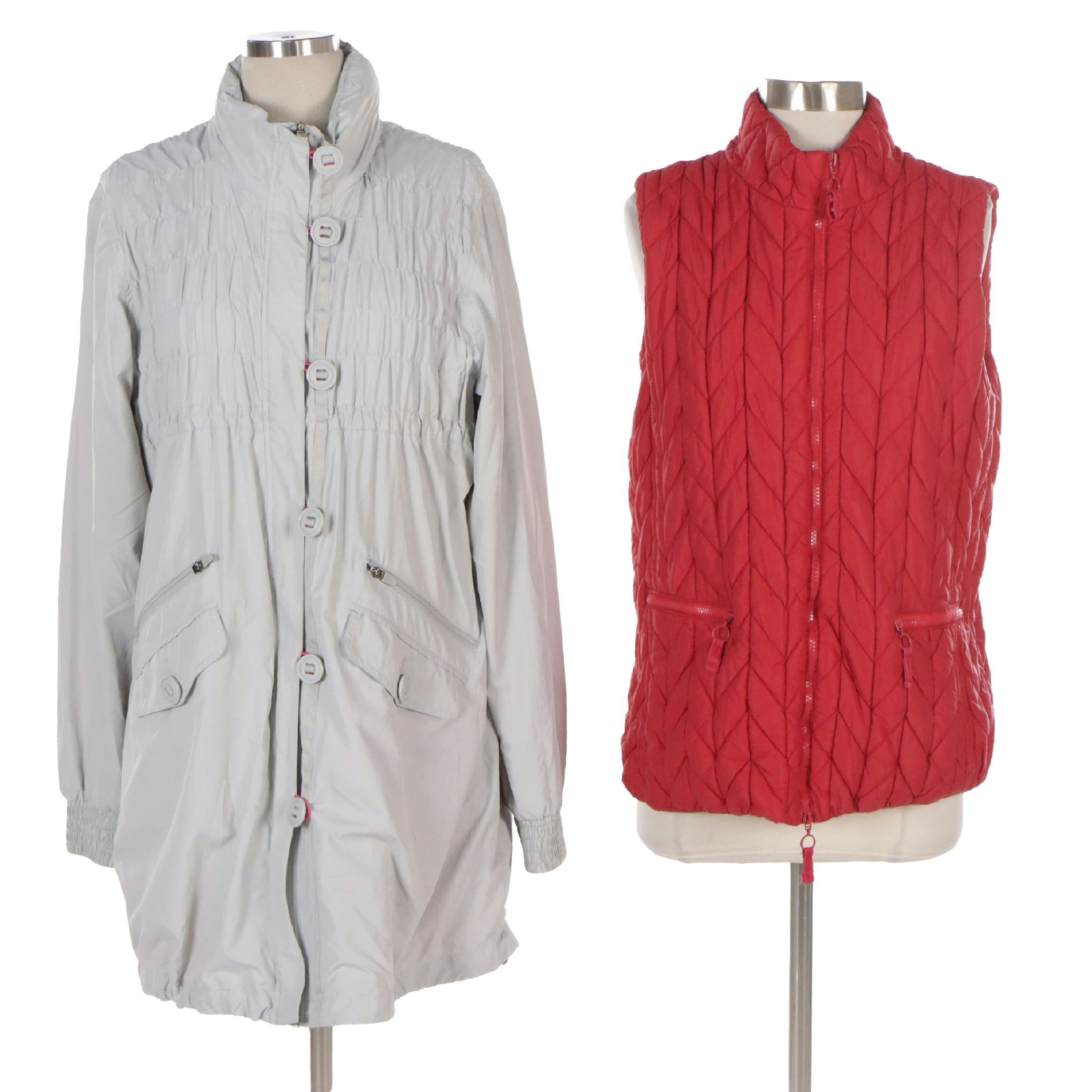 Coldwater Creek Quilted Zip Vest and Athleta Ruched Lightweight Jacket