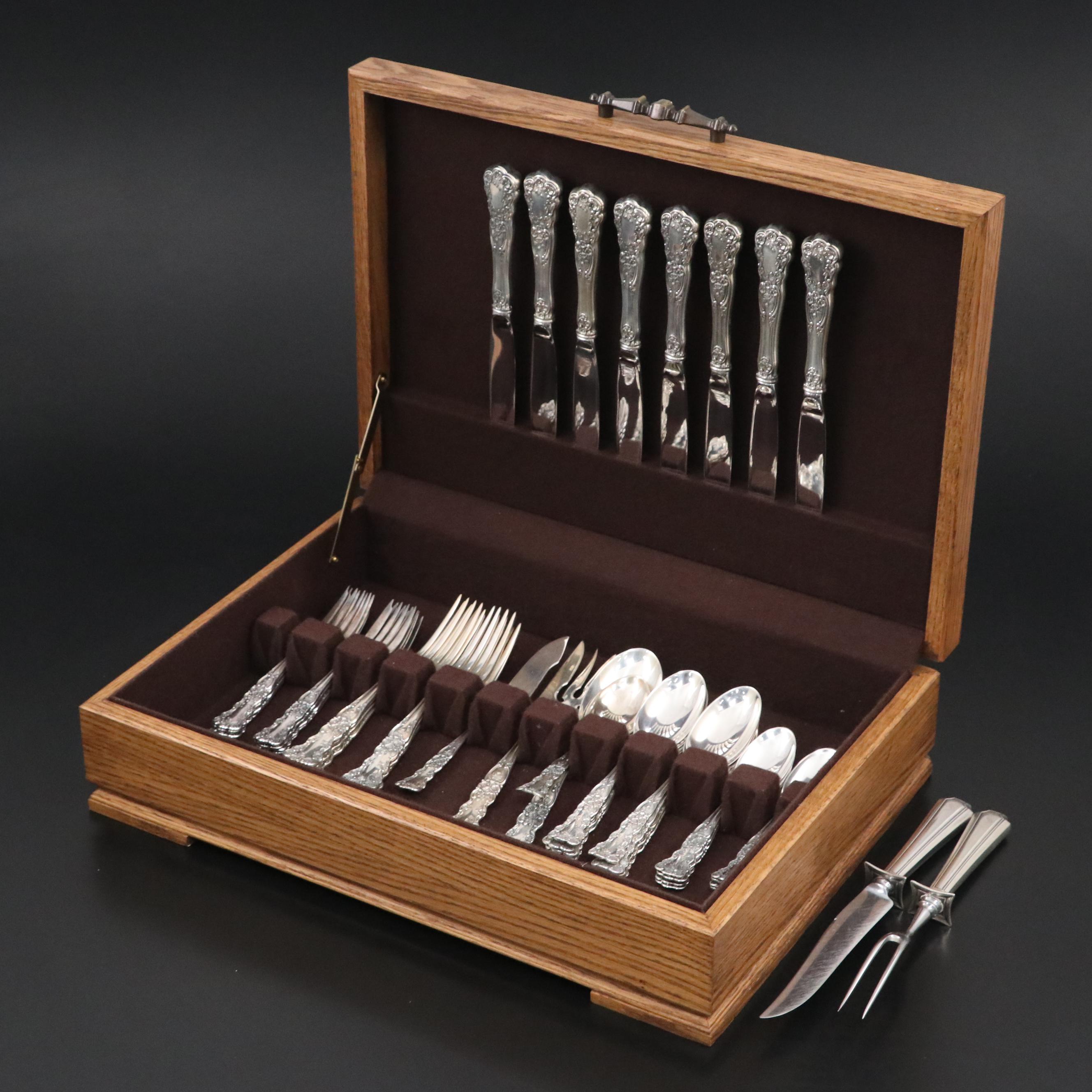 Gorham "Buttercup" Sterling Silver Flatware with Durgin Carving Set