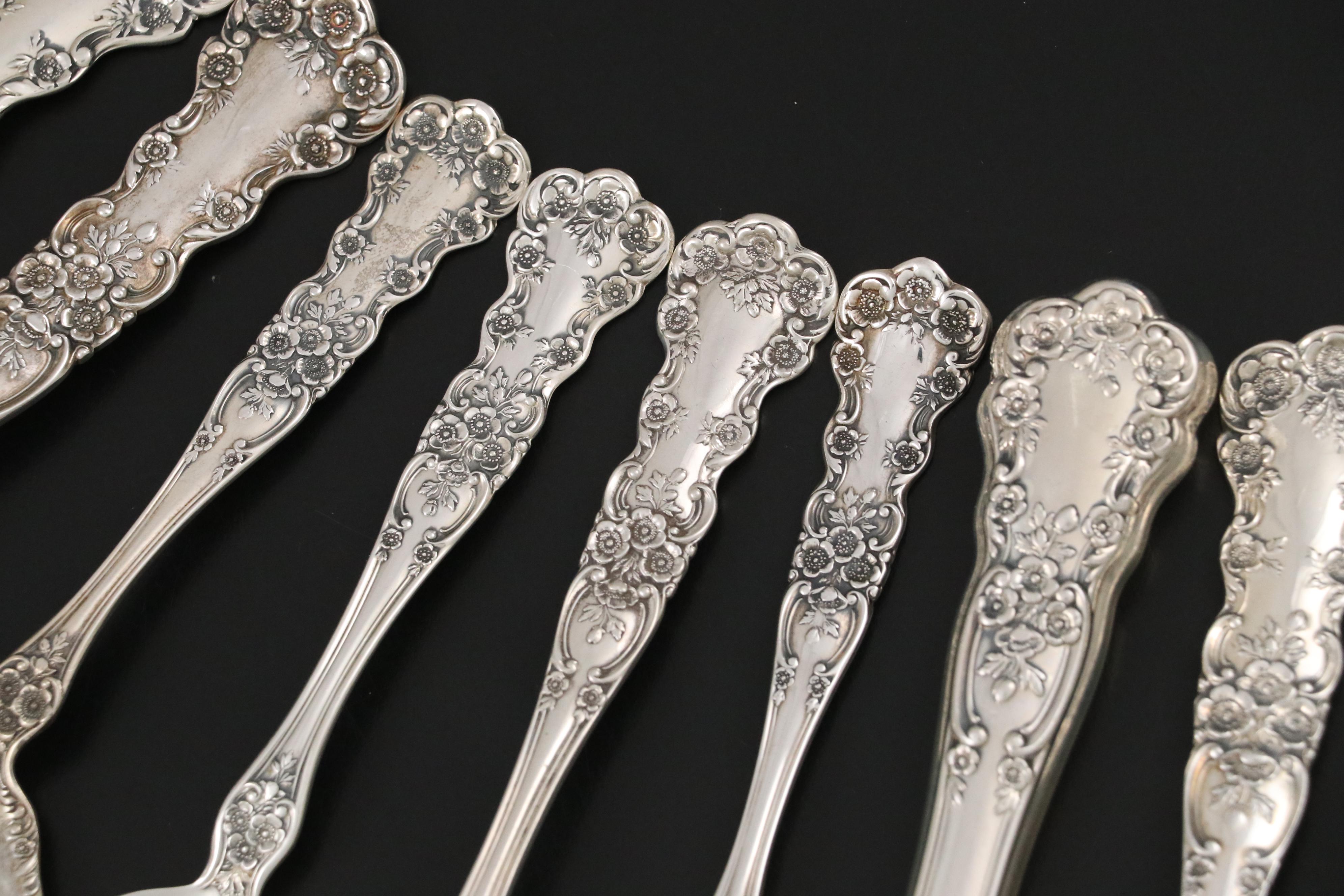 Gorham "Buttercup" Sterling Silver Flatware with Durgin Carving Set