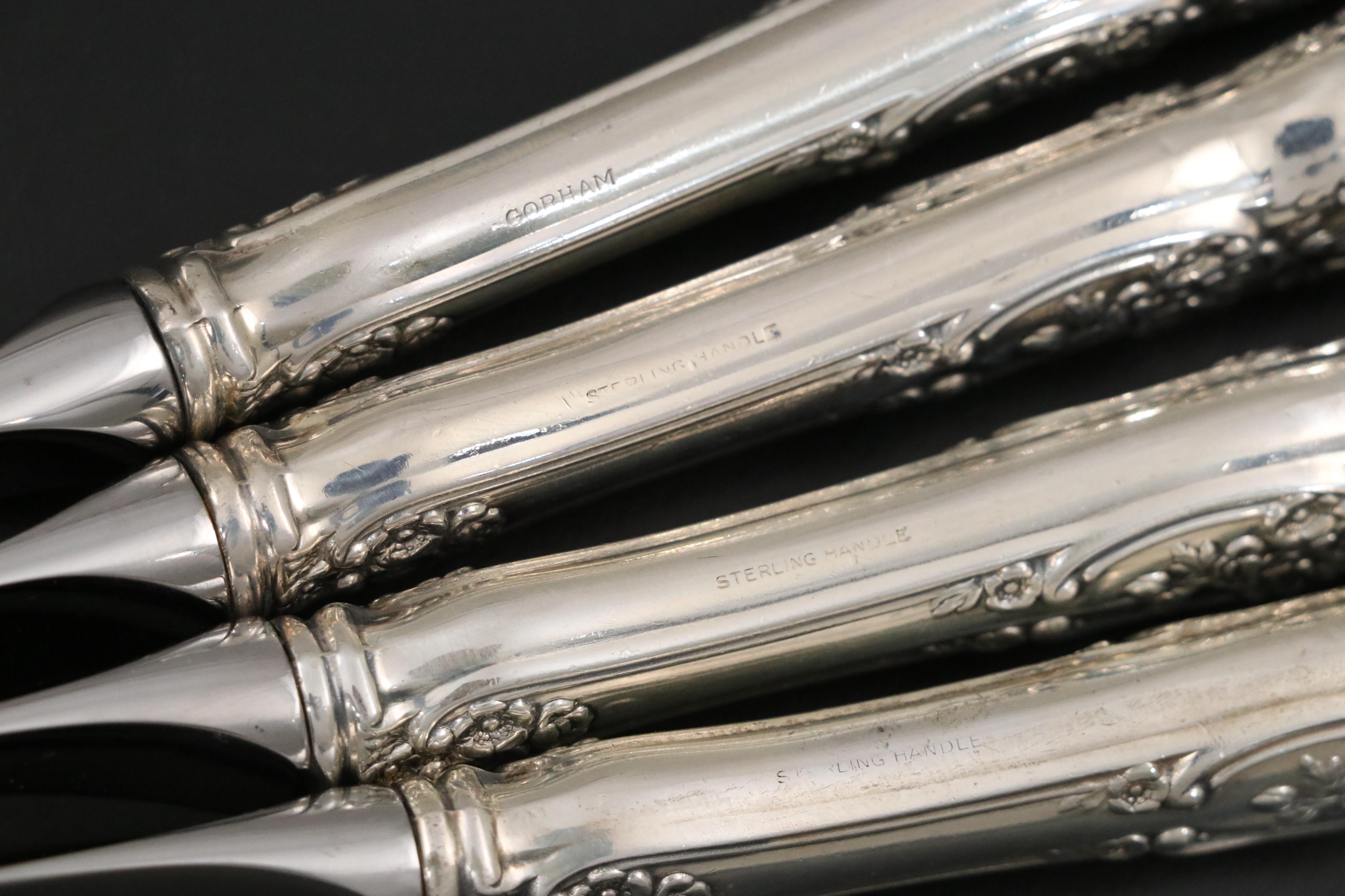 Gorham "Buttercup" Sterling Silver Flatware with Durgin Carving Set