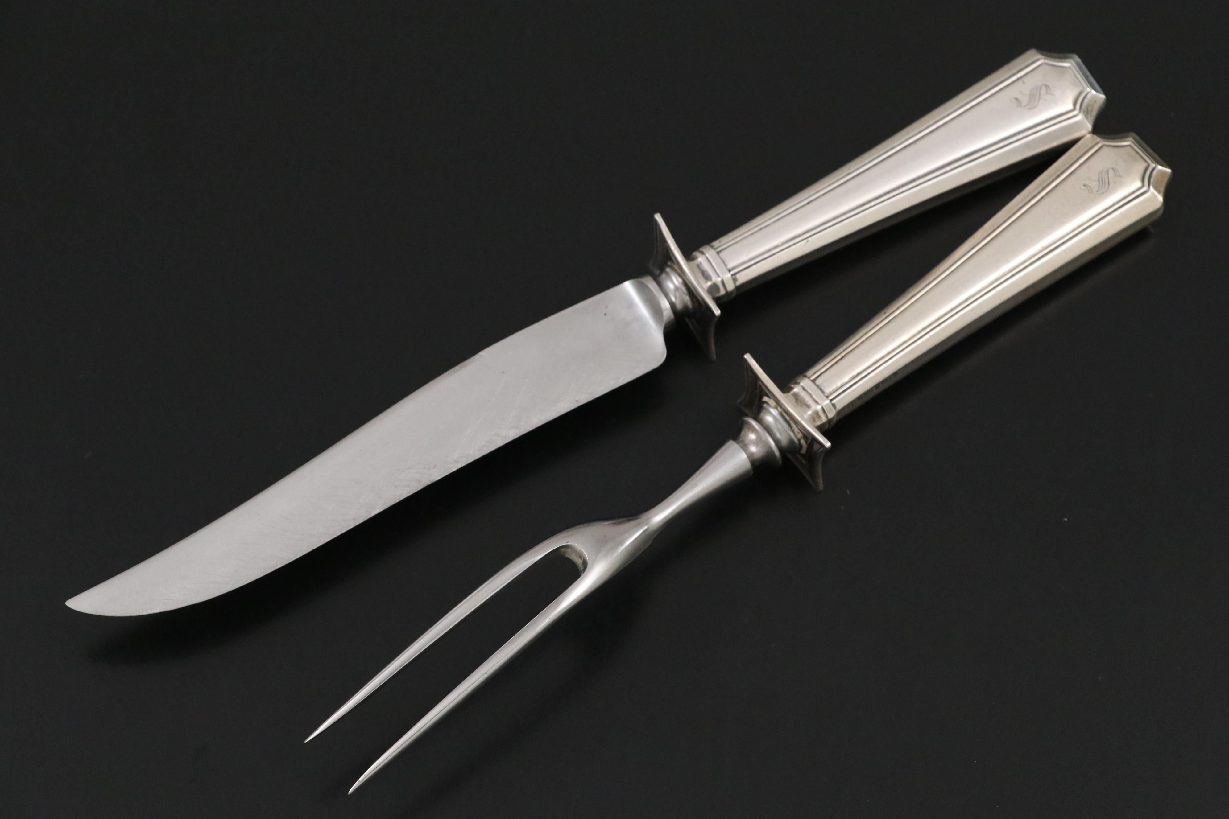 Gorham "Buttercup" Sterling Silver Flatware with Durgin Carving Set