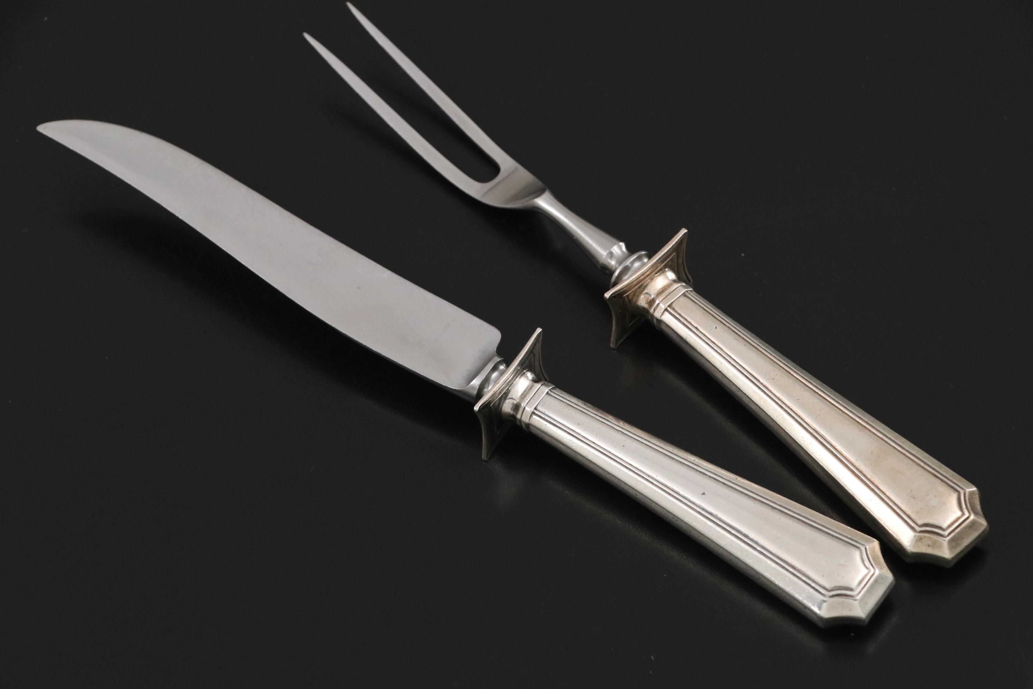 Gorham "Buttercup" Sterling Silver Flatware with Durgin Carving Set