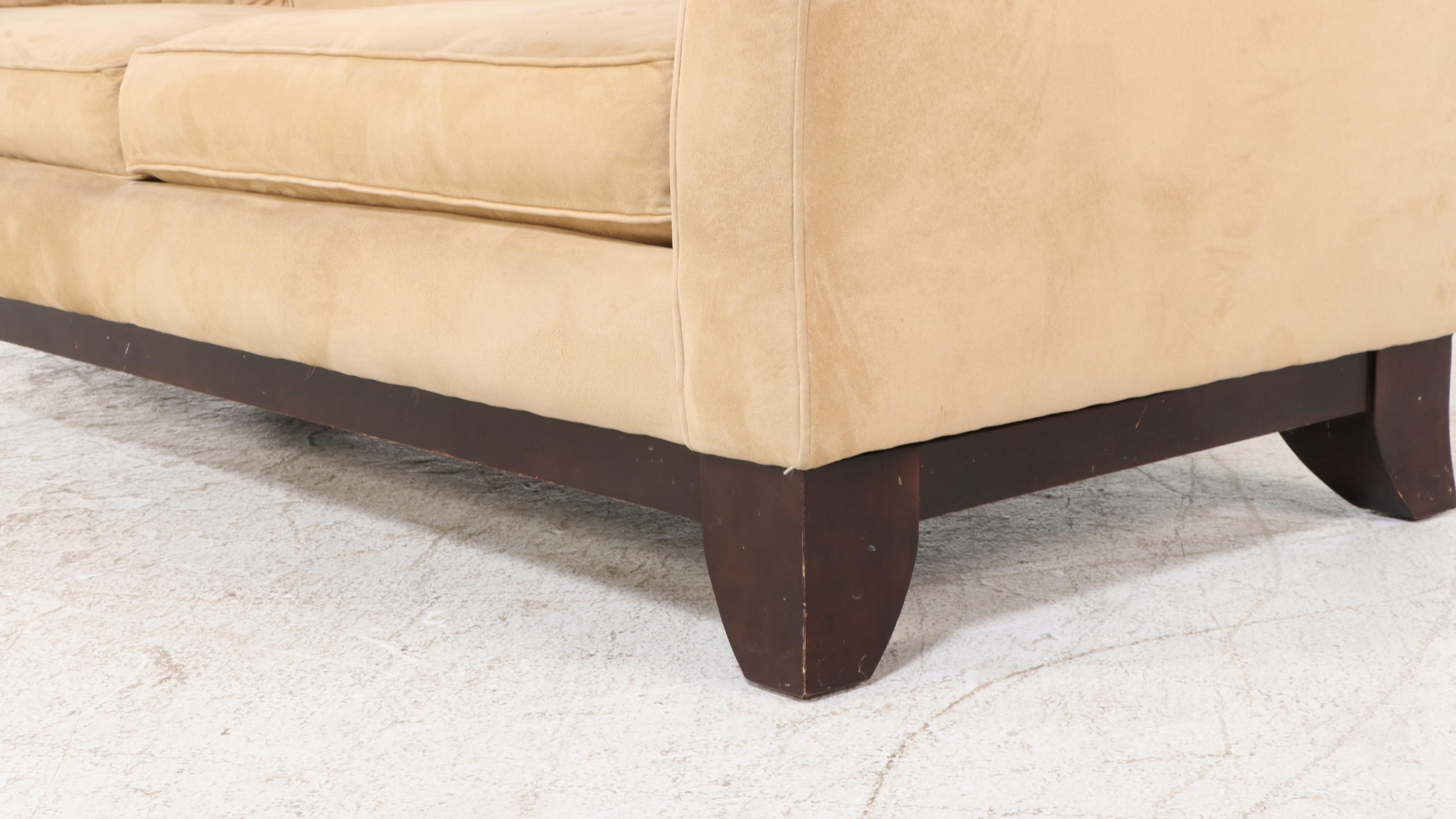 Bernhardt for Pottery Barn Upholstered Hardwood Half Roll-Arm Sofa