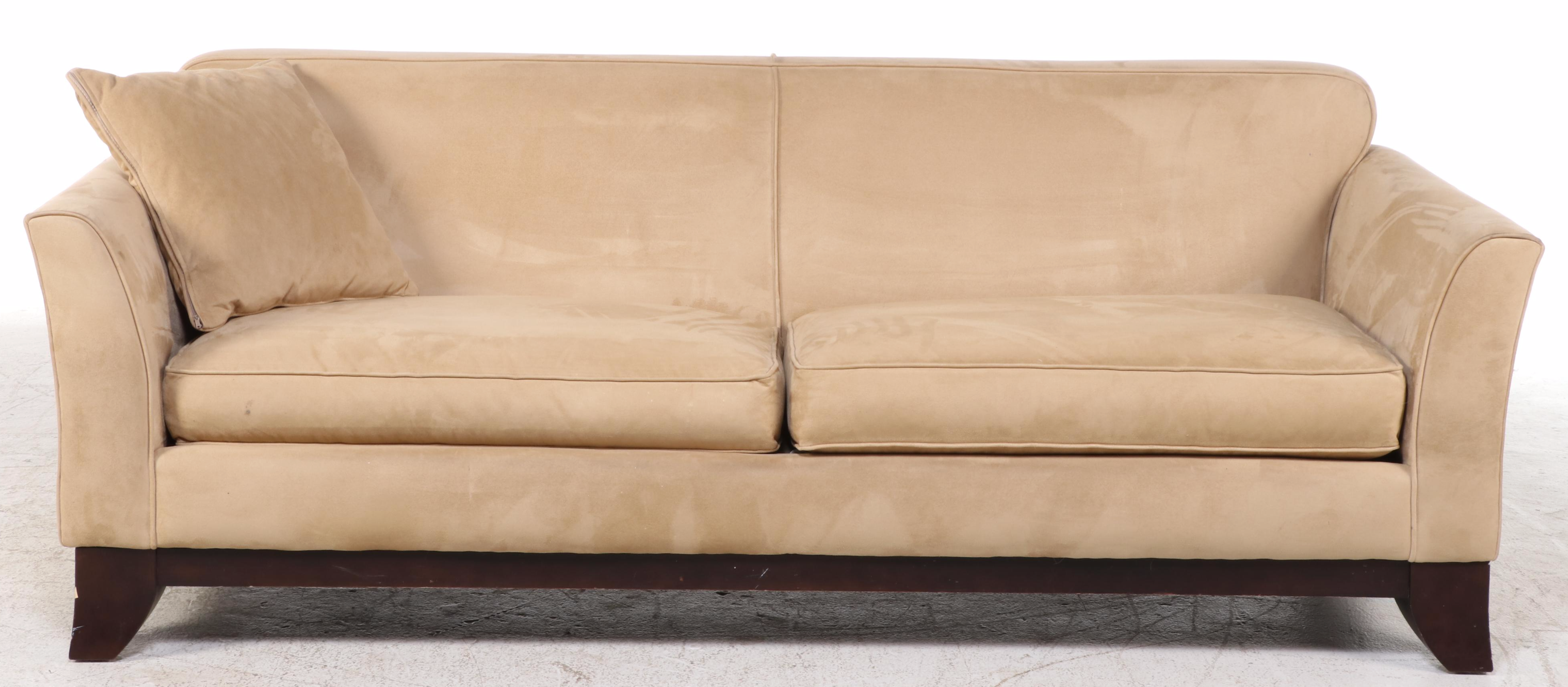 Bernhardt for Pottery Barn Upholstered Hardwood Half Roll-Arm Sofa