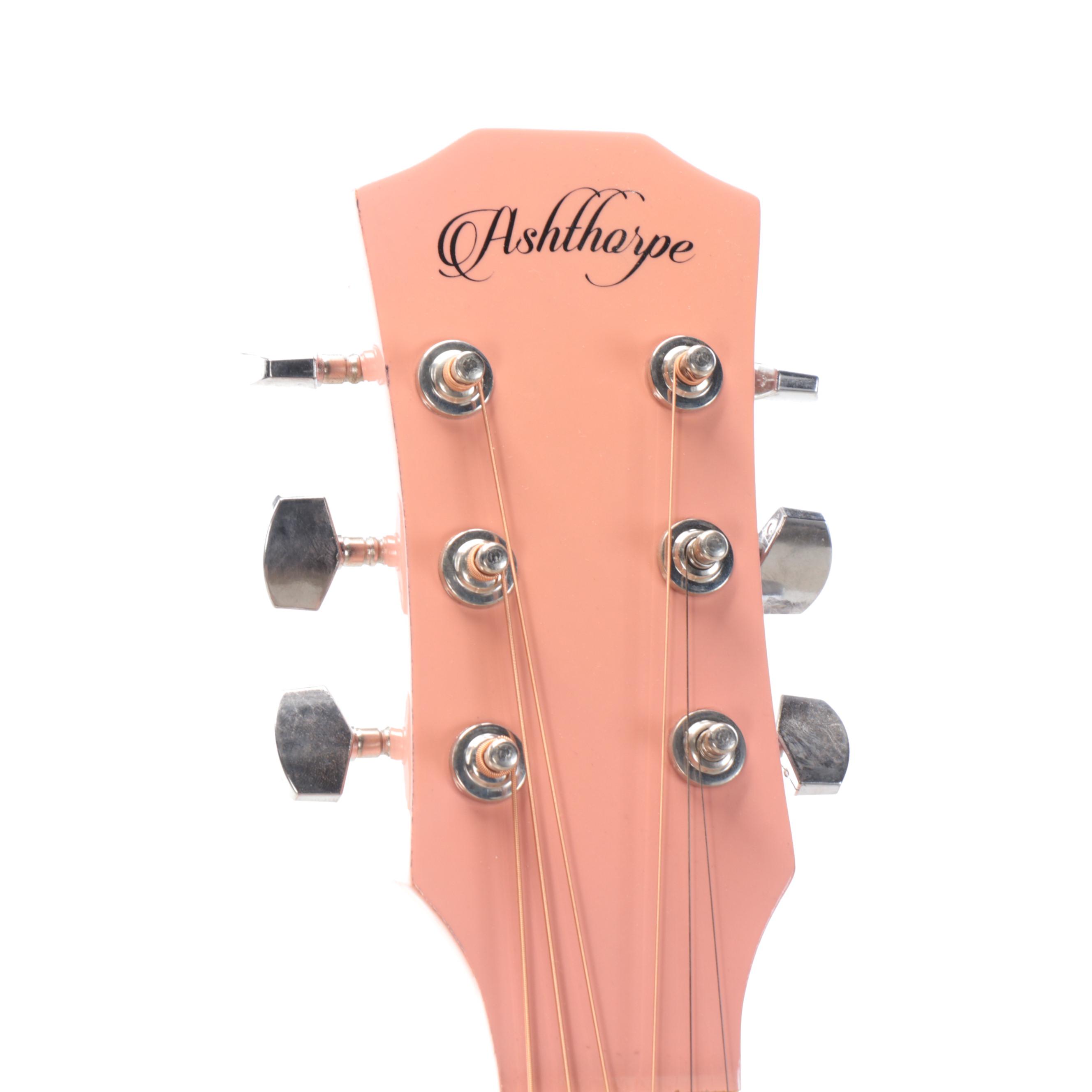 Taylor Swift Signed Pickguard Ashthorpe Pink Acoustic Guitar and Soft Case, JSA