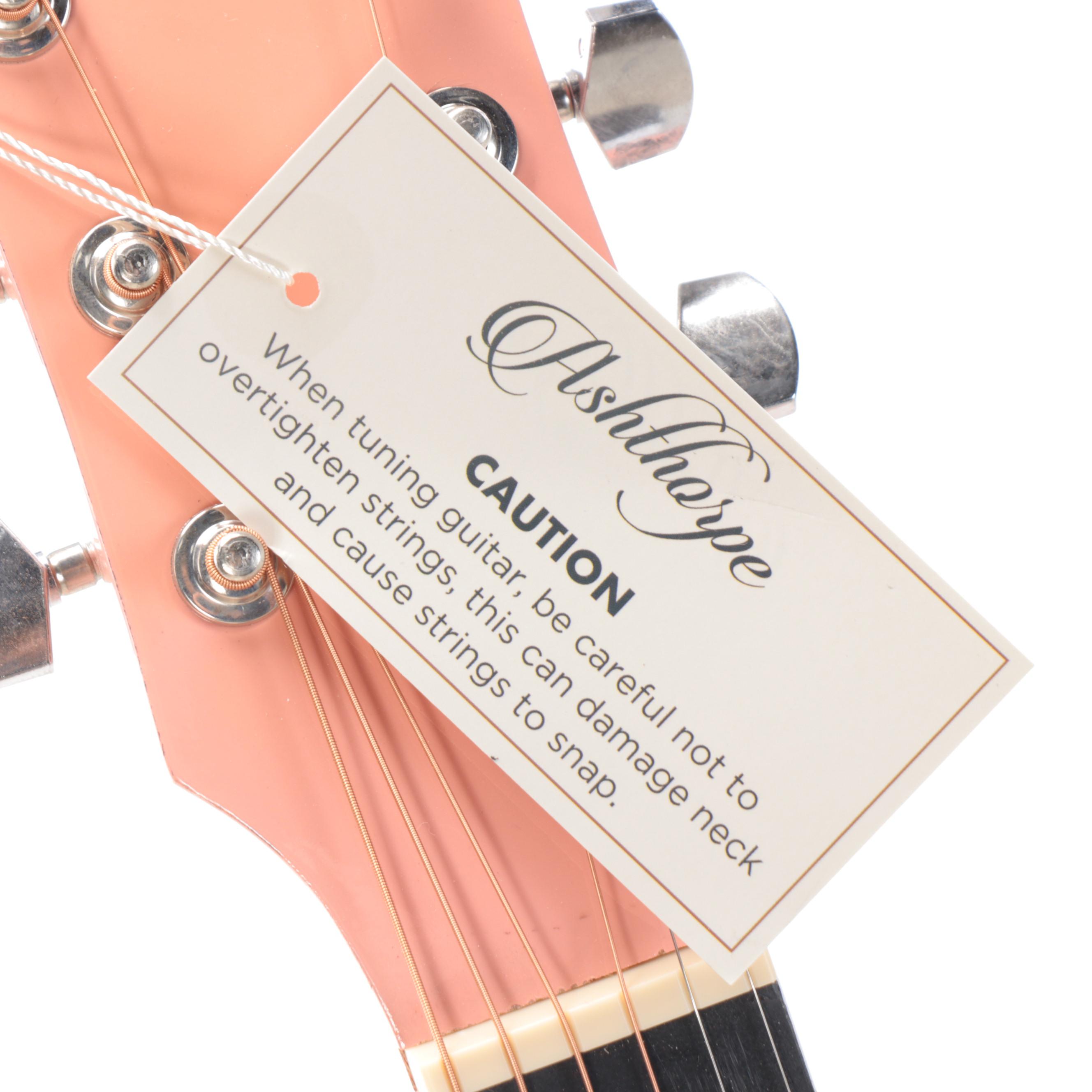 Taylor Swift Signed Pickguard Ashthorpe Pink Acoustic Guitar and Soft Case, JSA