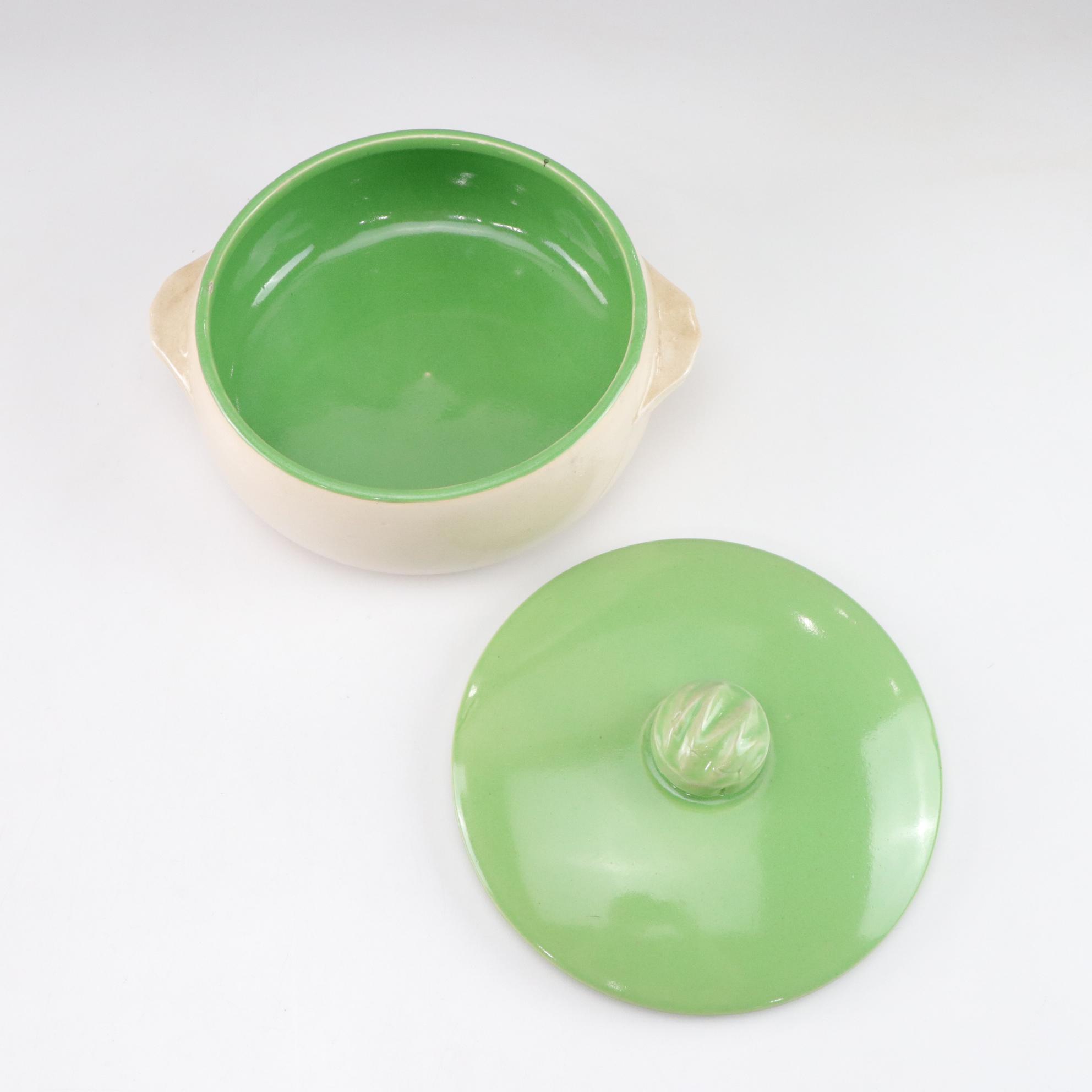 McCoy and Hull Covered Casserole Cookware with Maple Leaf Dish.