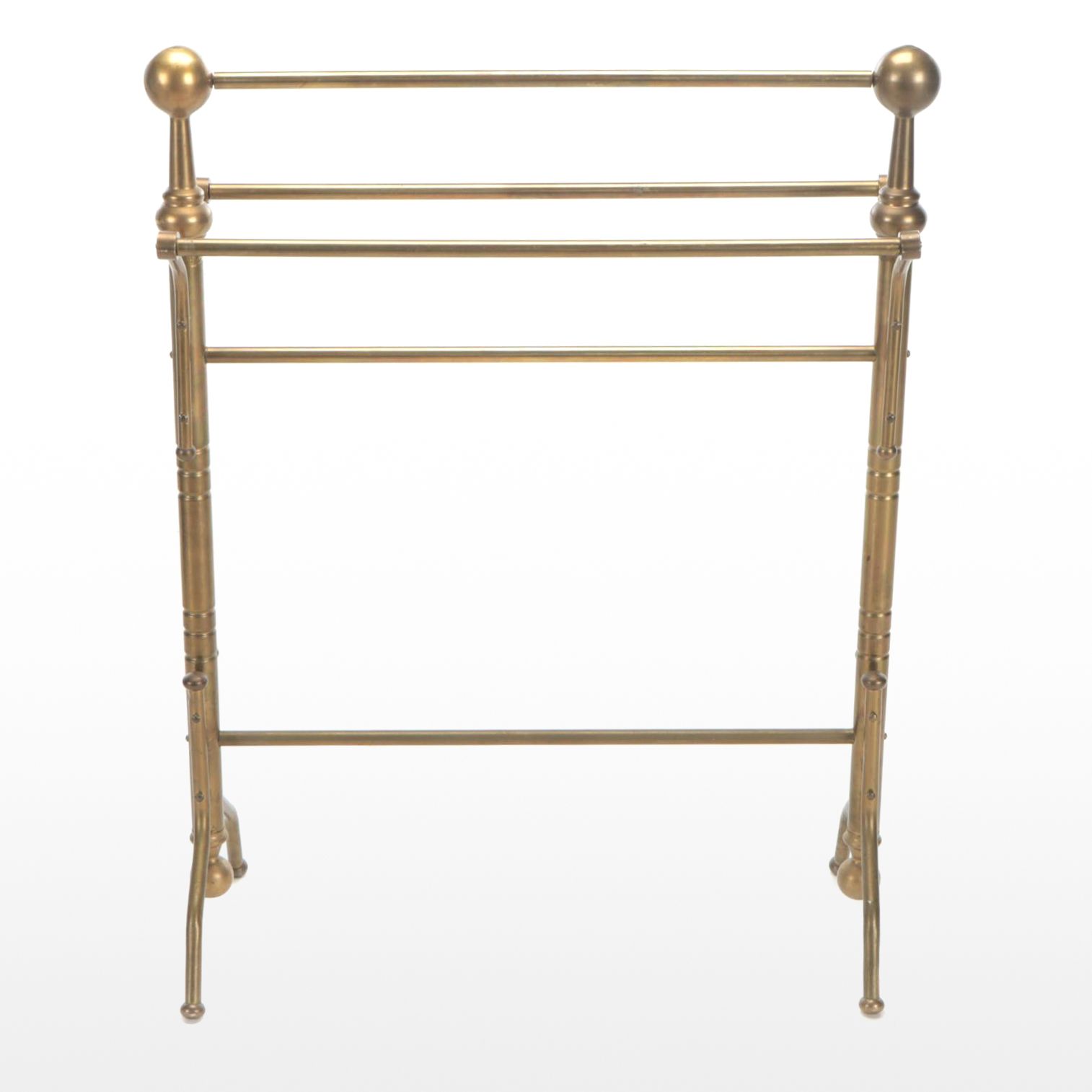 Victorian Style Cast Brass Cannonball Quilt/Blanket Rack