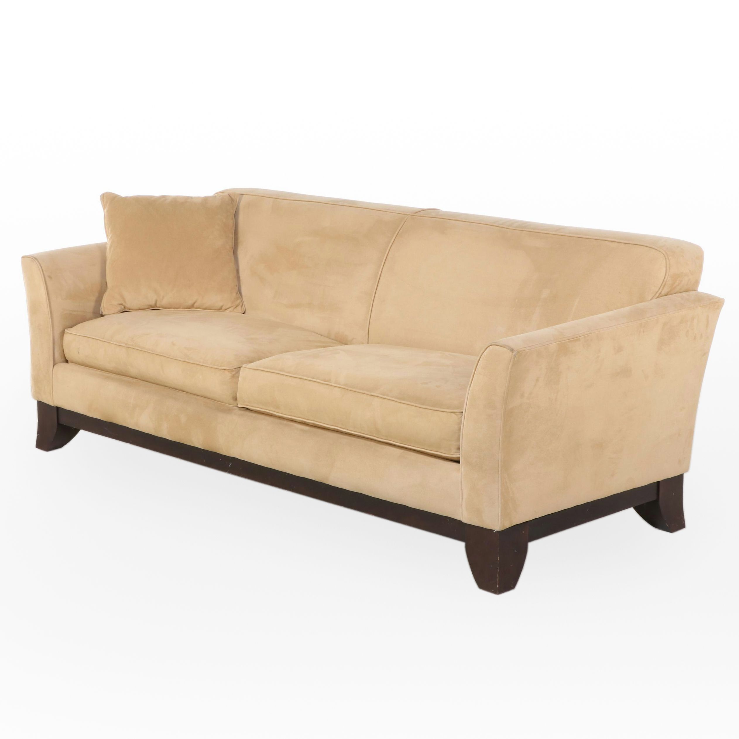 Bernhardt for Pottery Barn Upholstered Hardwood Half Roll-Arm Sofa