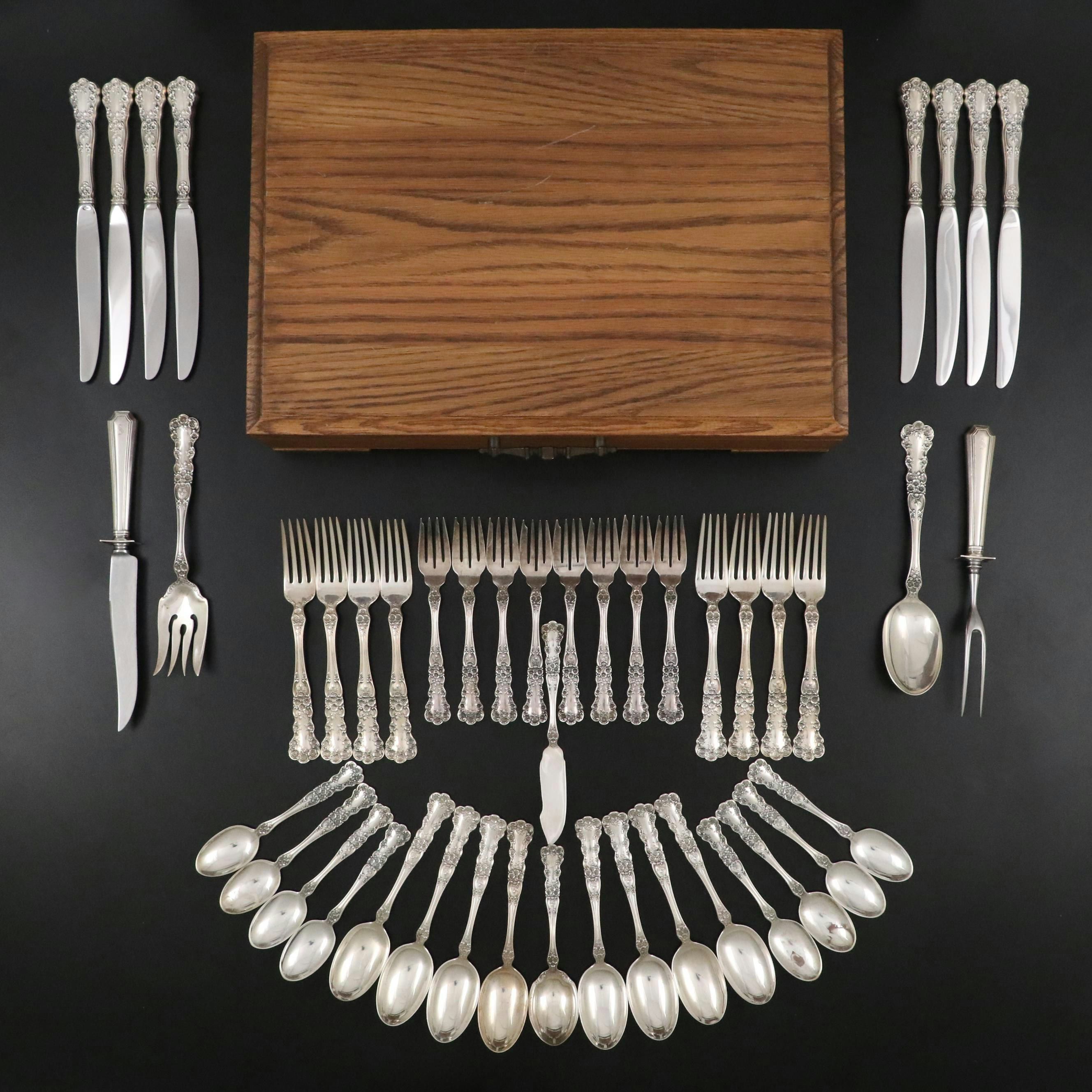 Gorham "Buttercup" Sterling Silver Flatware with Durgin Carving Set