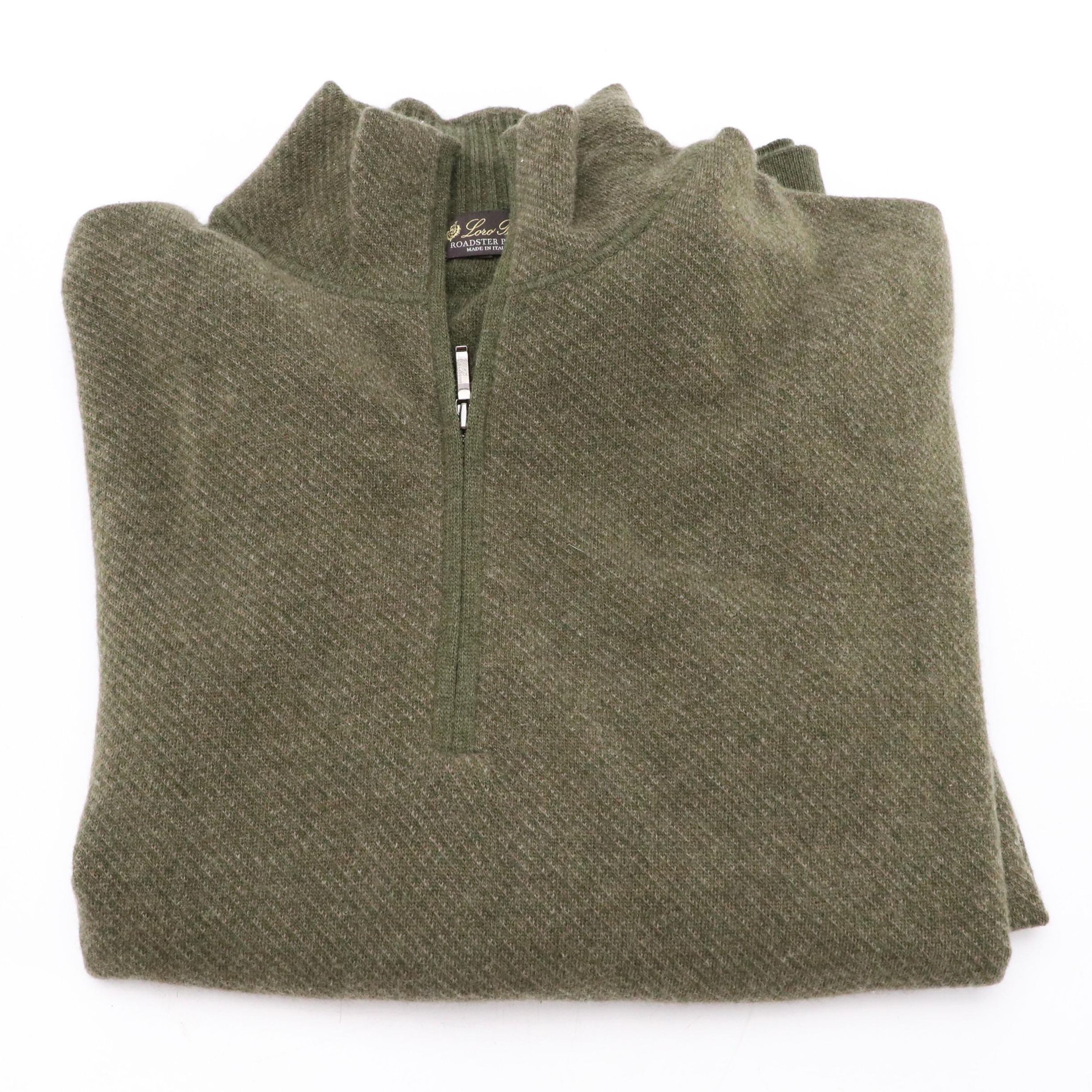 Men's Loro Piana Cashmere Roadster 1/4 Zip Pullover Sweater