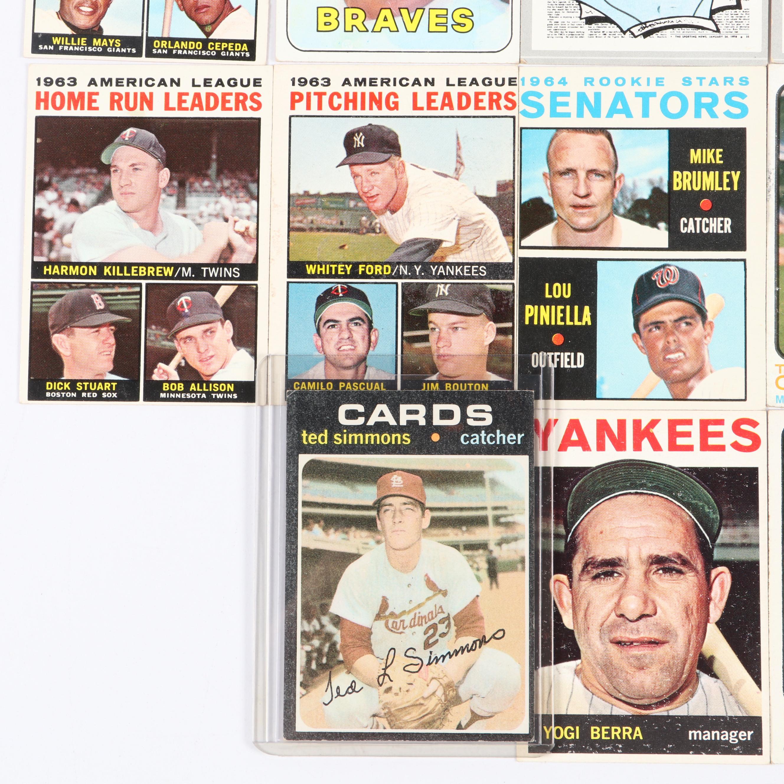 Topps Baseball Cards Featuring Reggie Jackson and More, 1960s–1970s