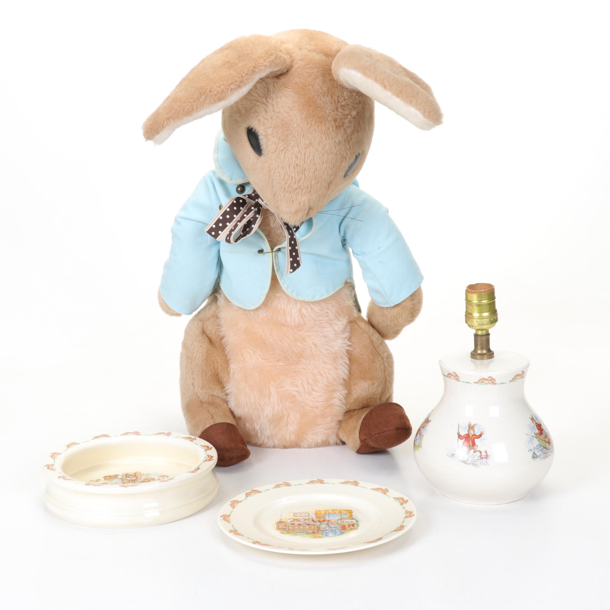 Royal Doulton "Bunnykins" Porcelain Lamp, Dishware and Plush