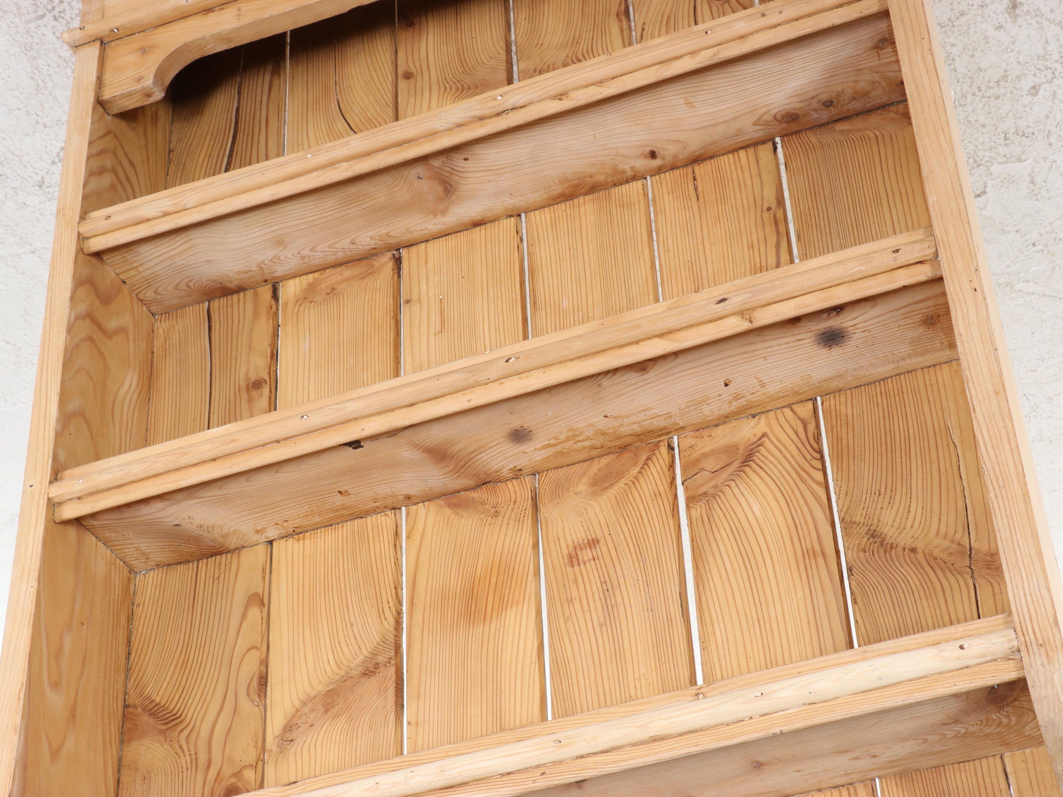 Late Victorian Pine Three-Tier Plate Rack, Late 19th/Early 20th Century