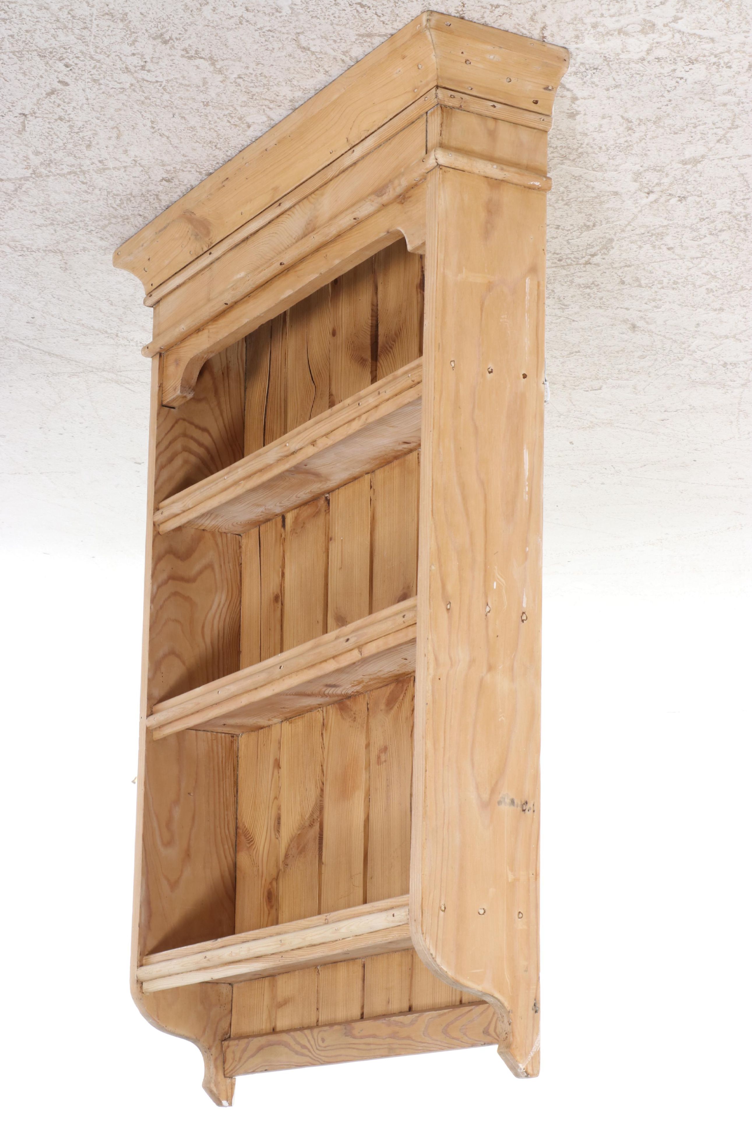 Late Victorian Pine Three-Tier Plate Rack, Late 19th/Early 20th Century