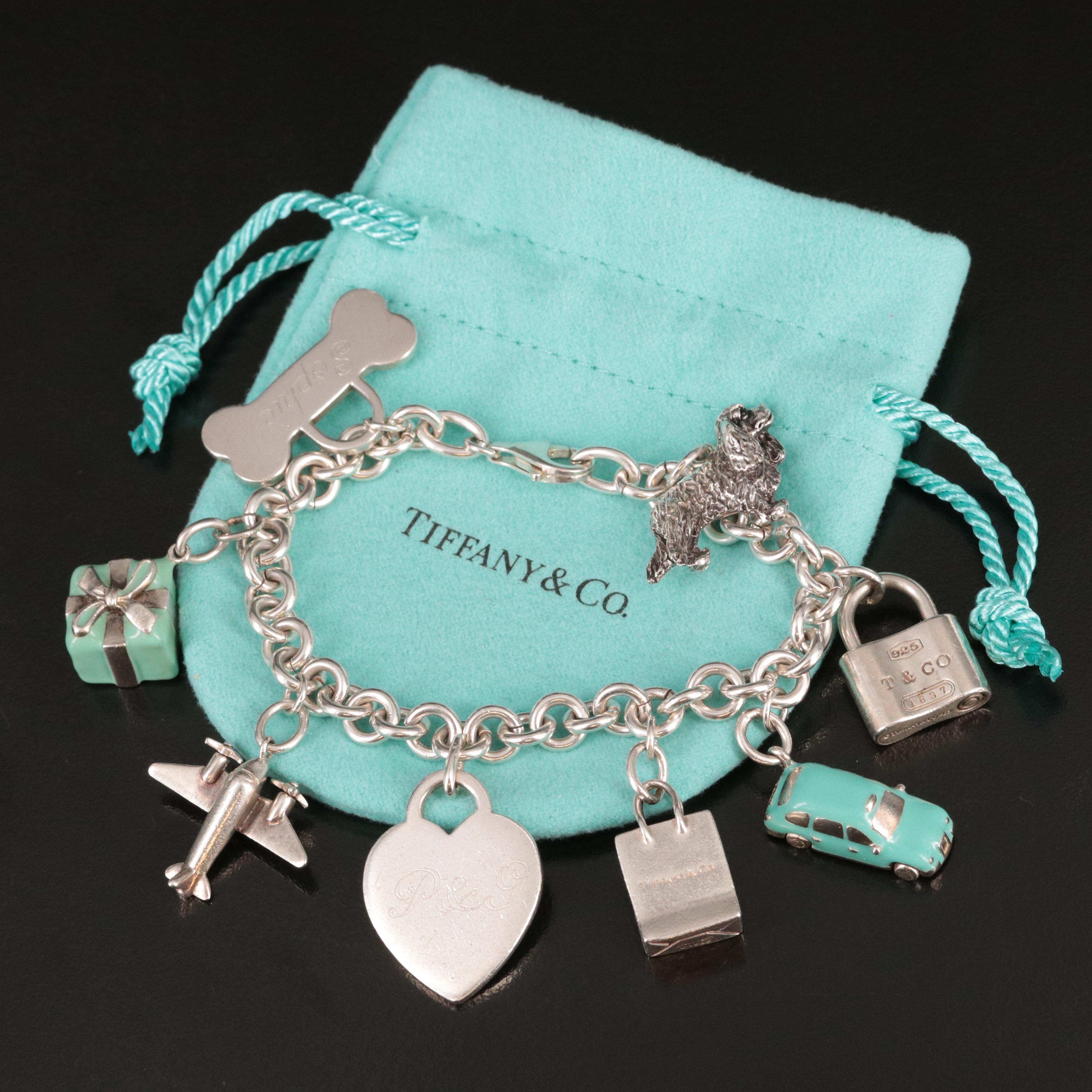 Tiffany & Co. Sterling Charms with Rolo Link Bracelet