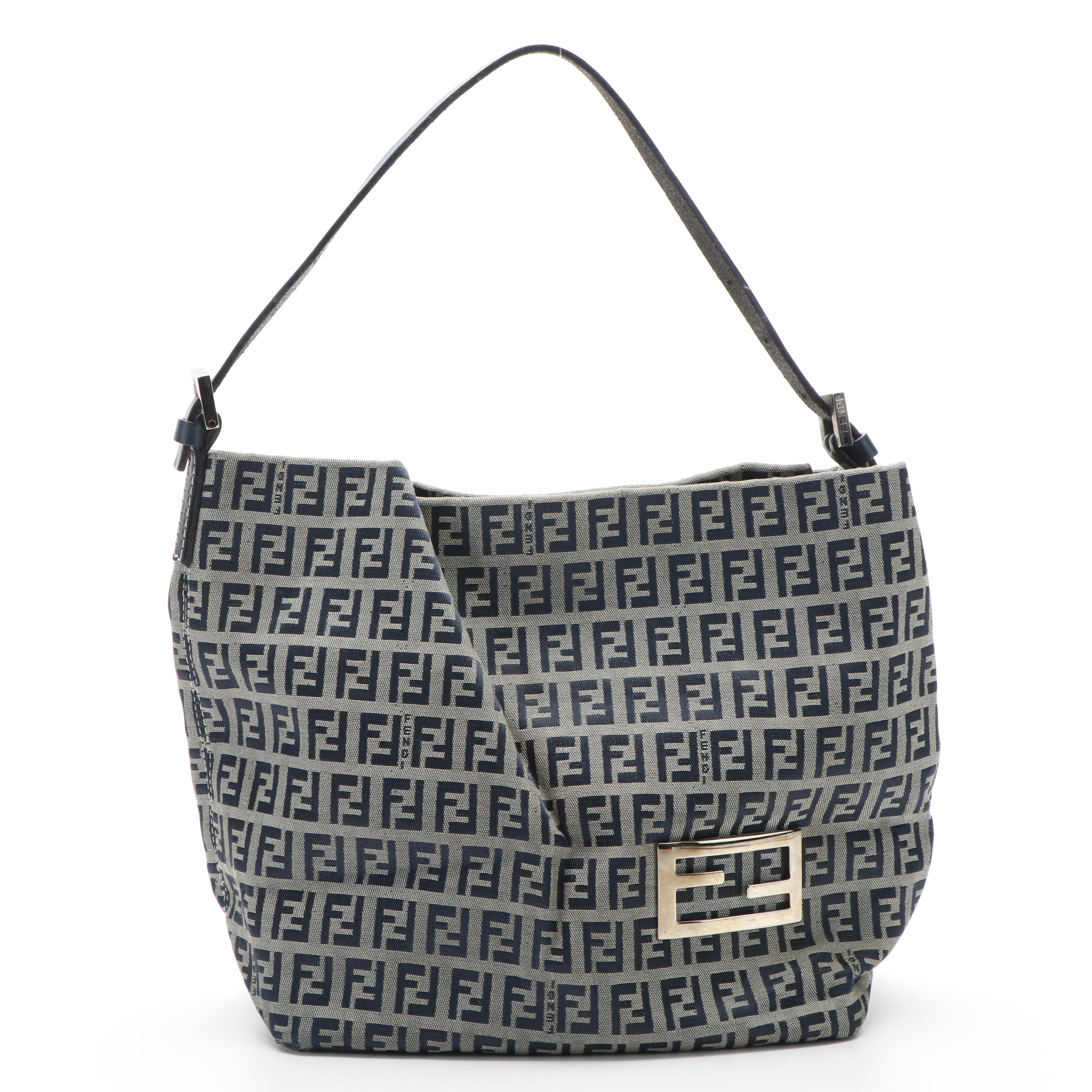 Fendi Zucca Blue Canvas Tote Bag