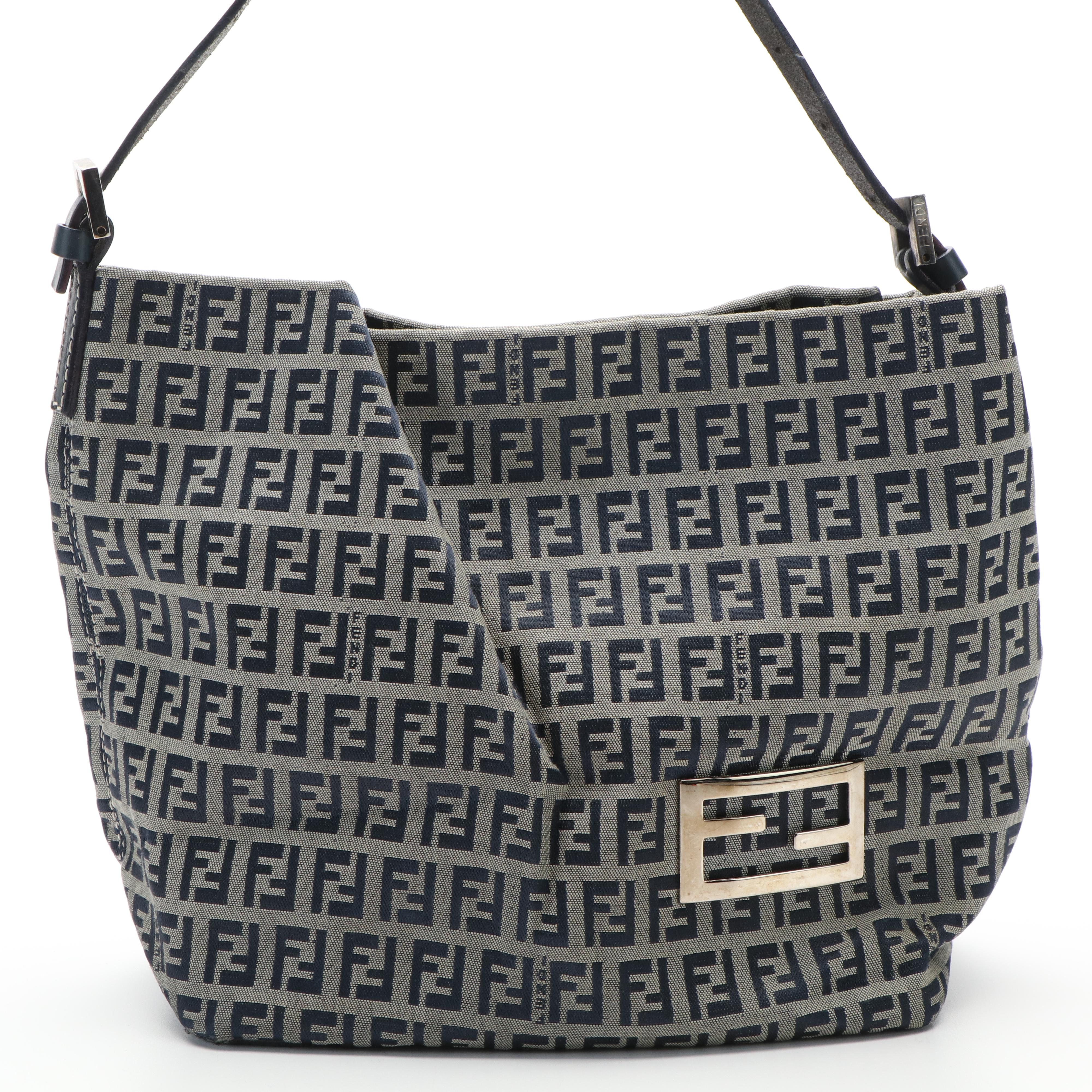 Fendi Zucca Blue Canvas Tote Bag