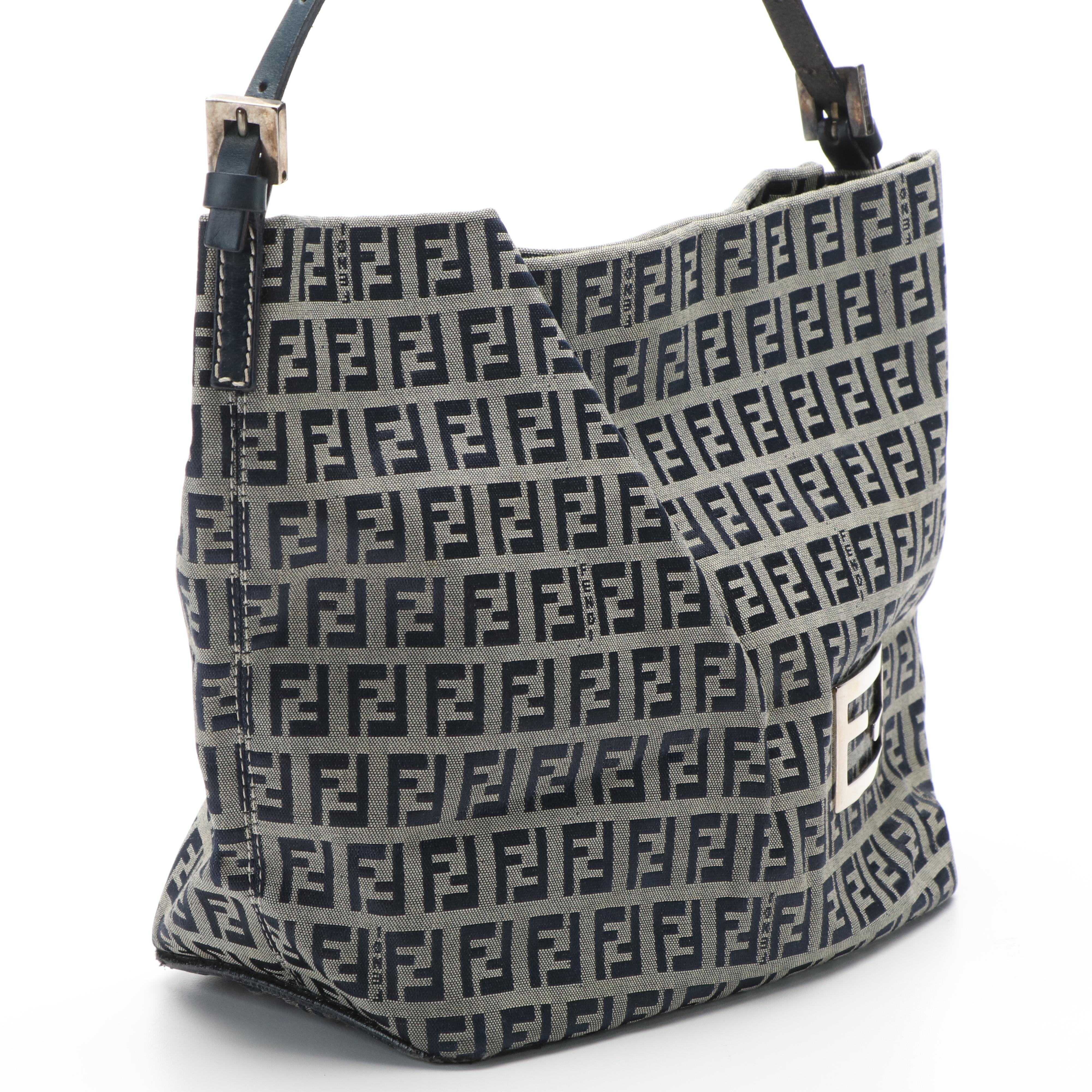 Fendi Zucca Blue Canvas Tote Bag