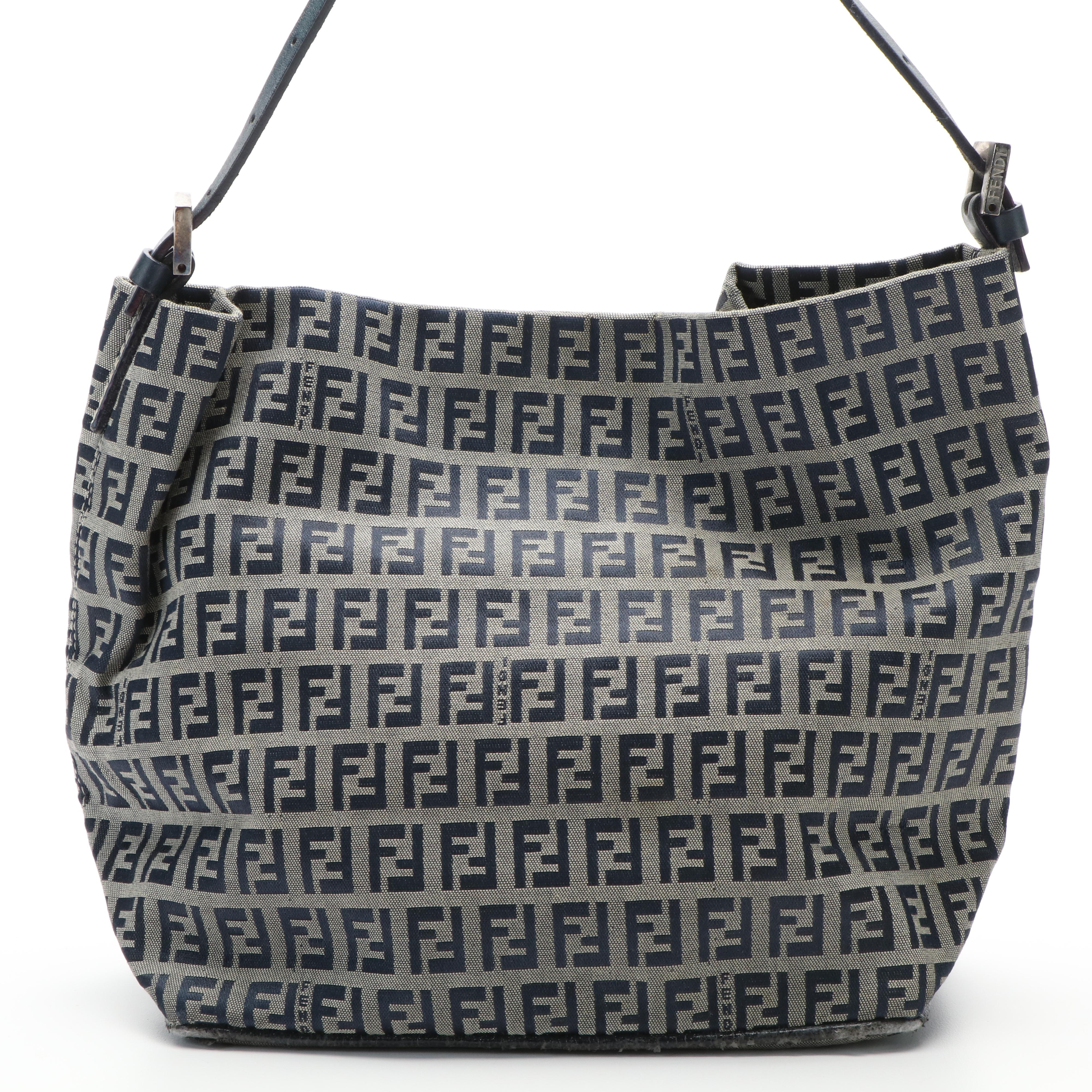 Fendi Zucca Blue Canvas Tote Bag