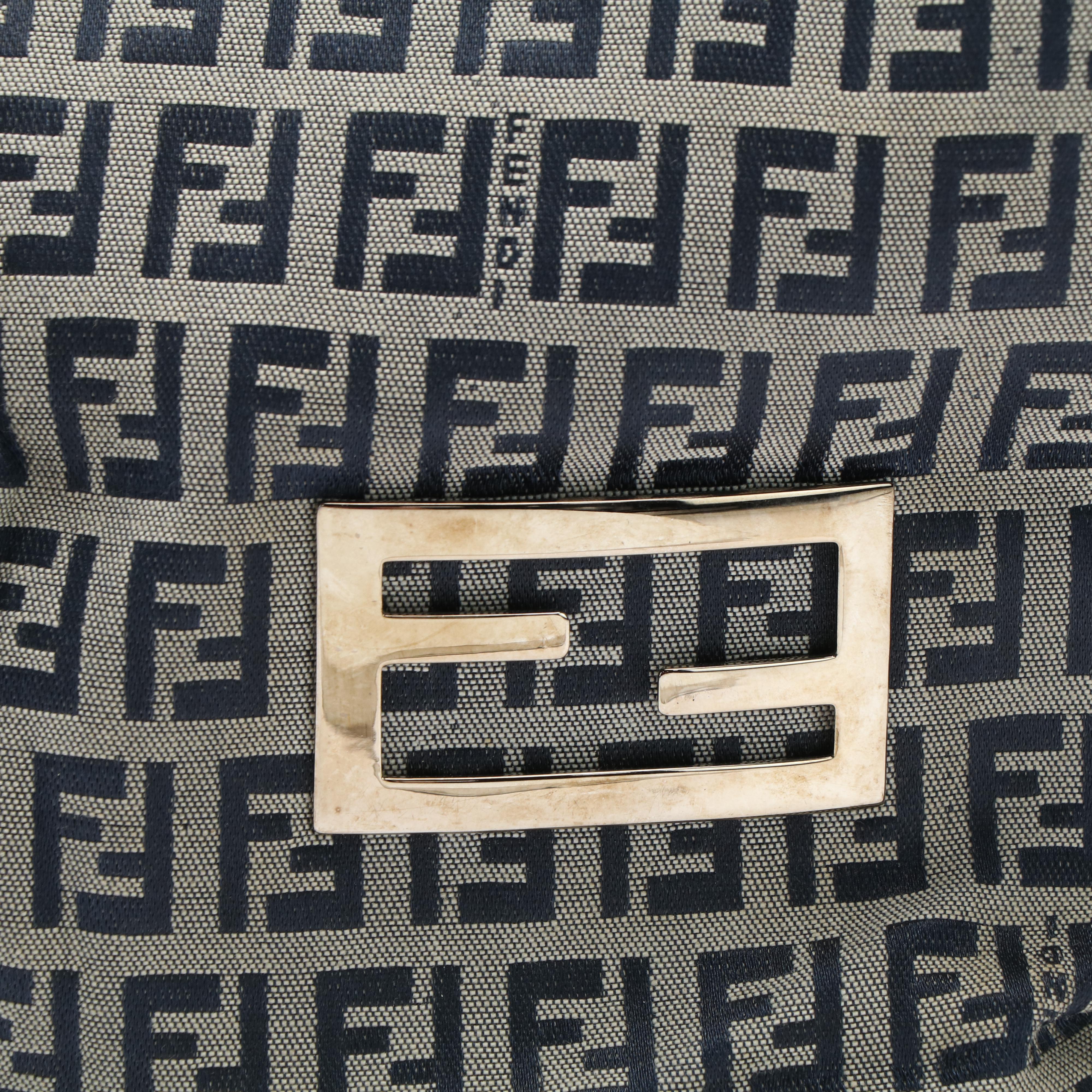 Fendi Zucca Blue Canvas Tote Bag