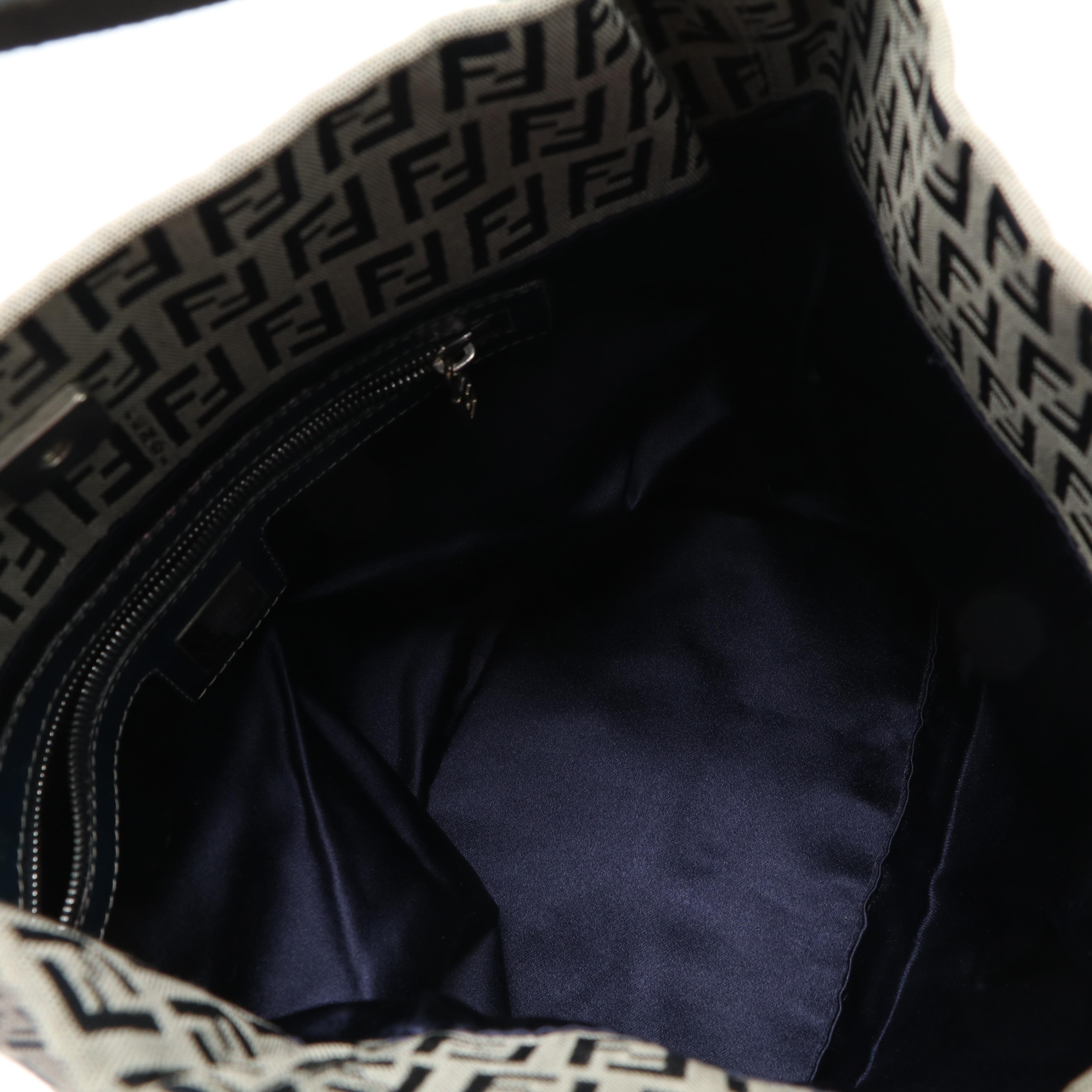 Fendi Zucca Blue Canvas Tote Bag