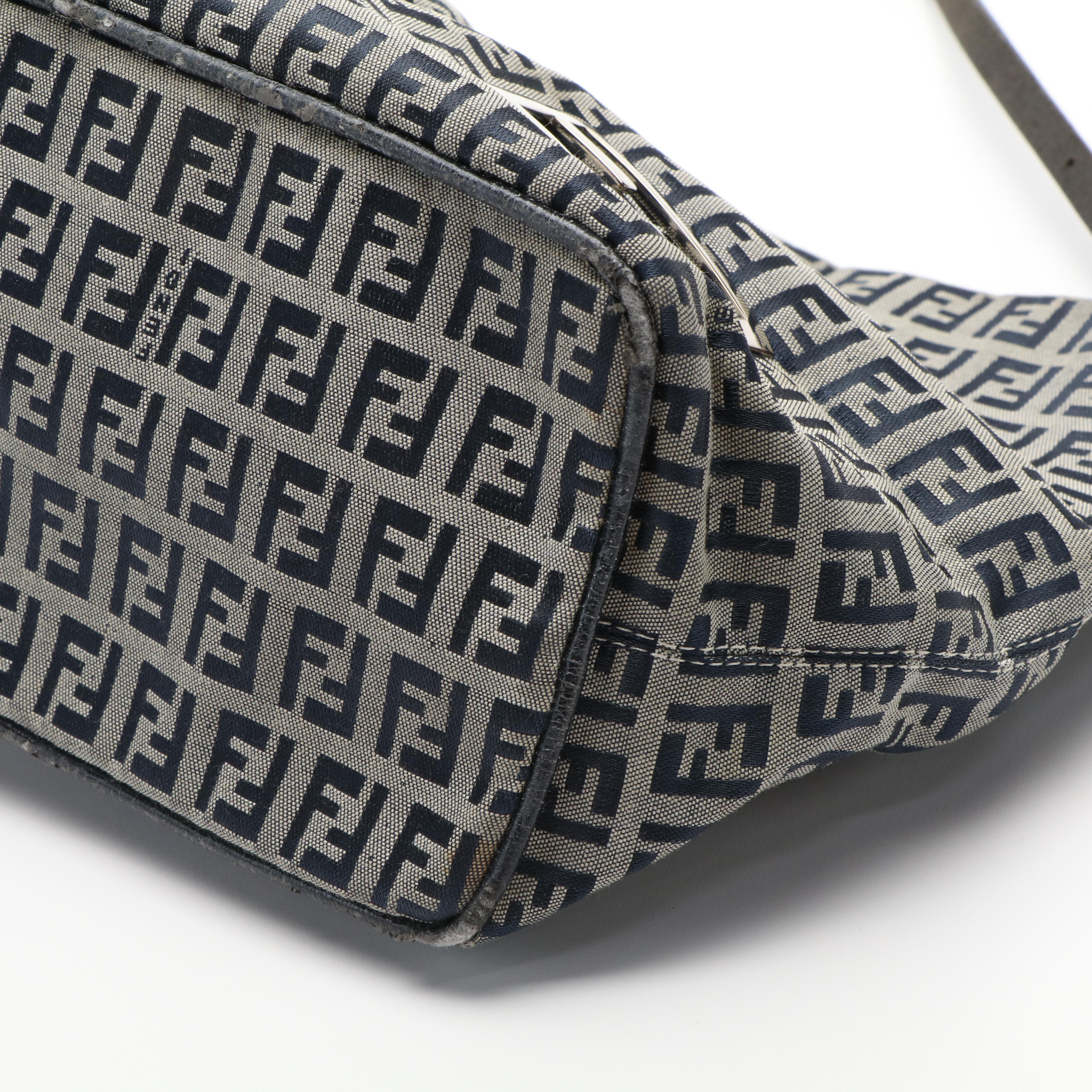 Fendi Zucca Blue Canvas Tote Bag