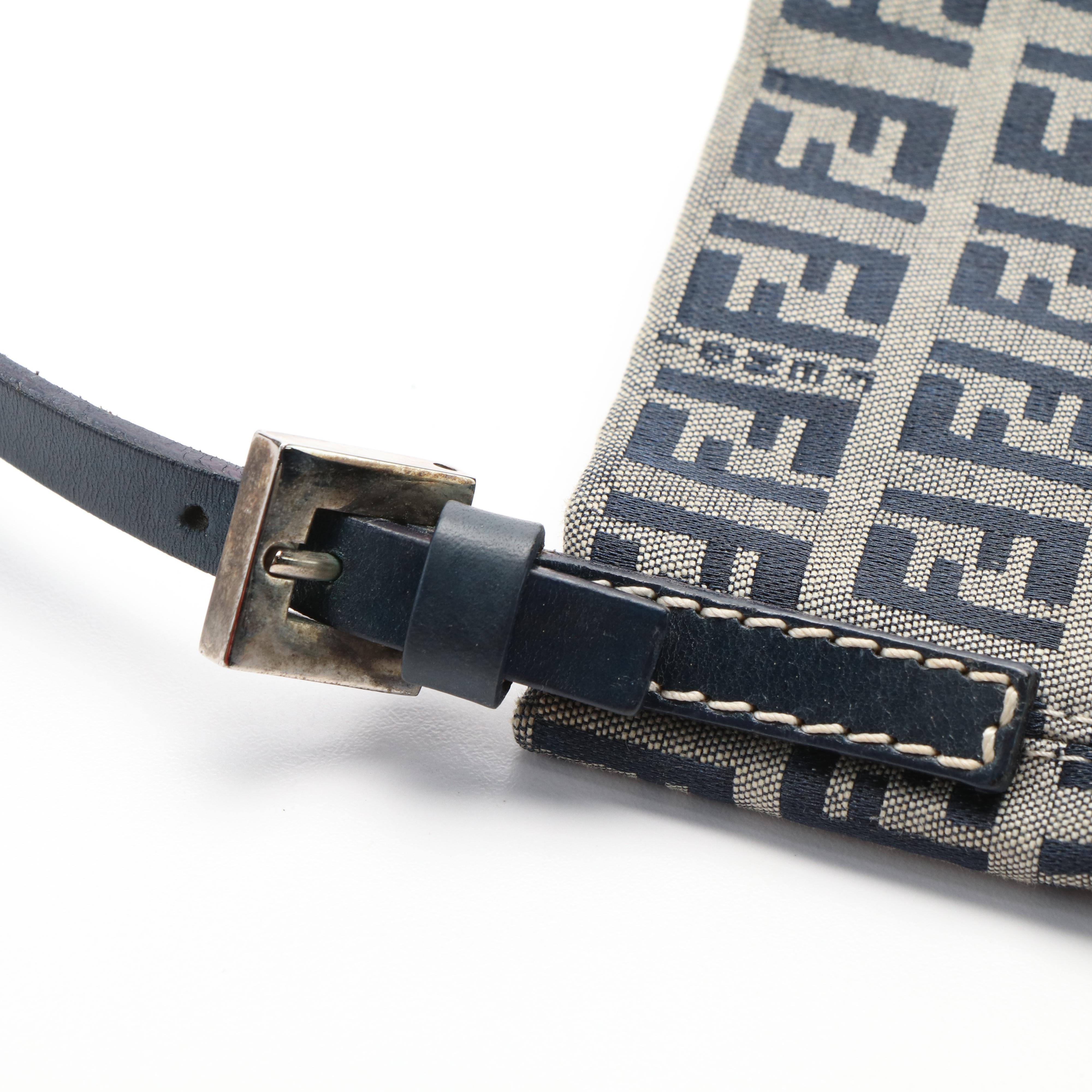 Fendi Zucca Blue Canvas Tote Bag