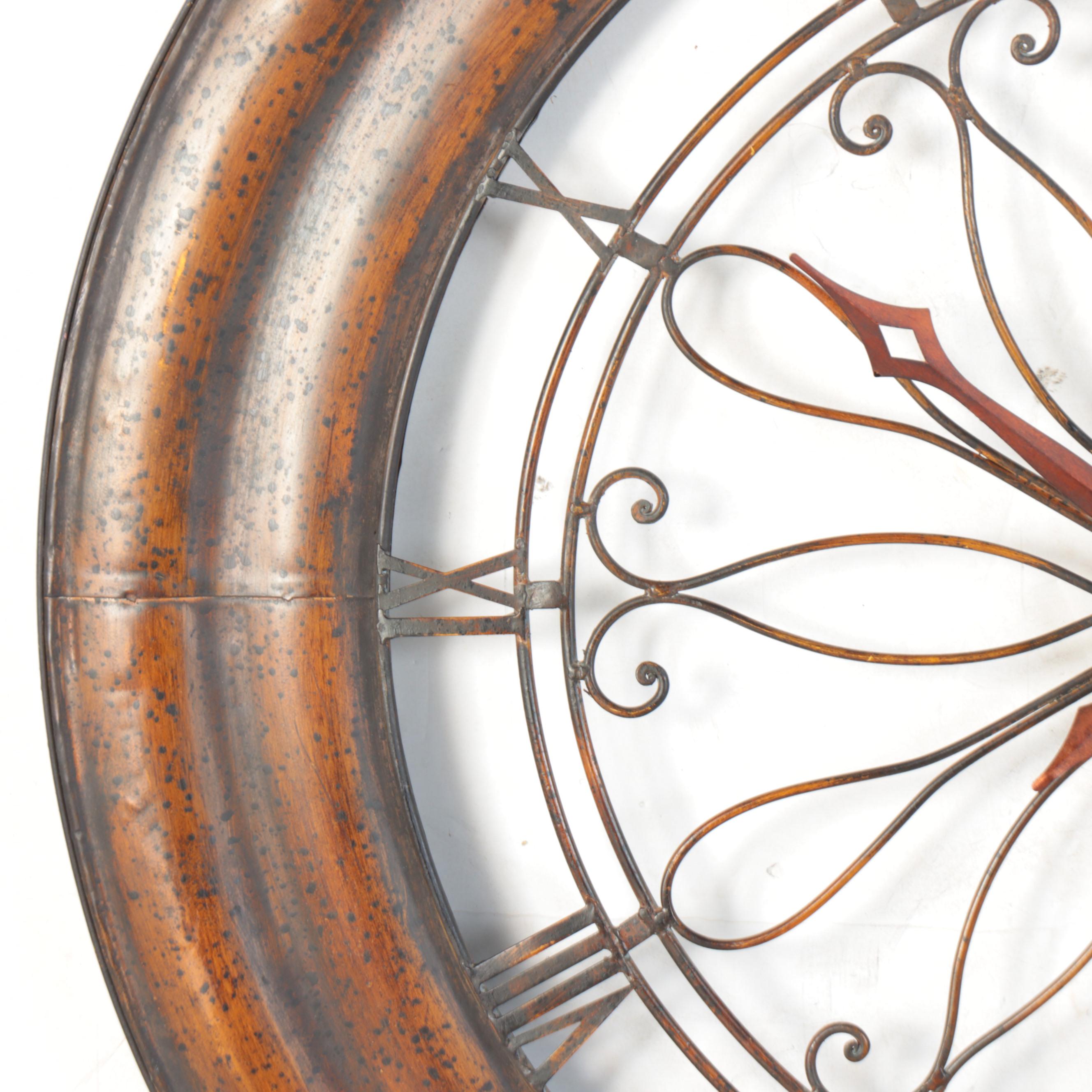 Bombay Company Waggoner Copper Finish Metal Wall Clock