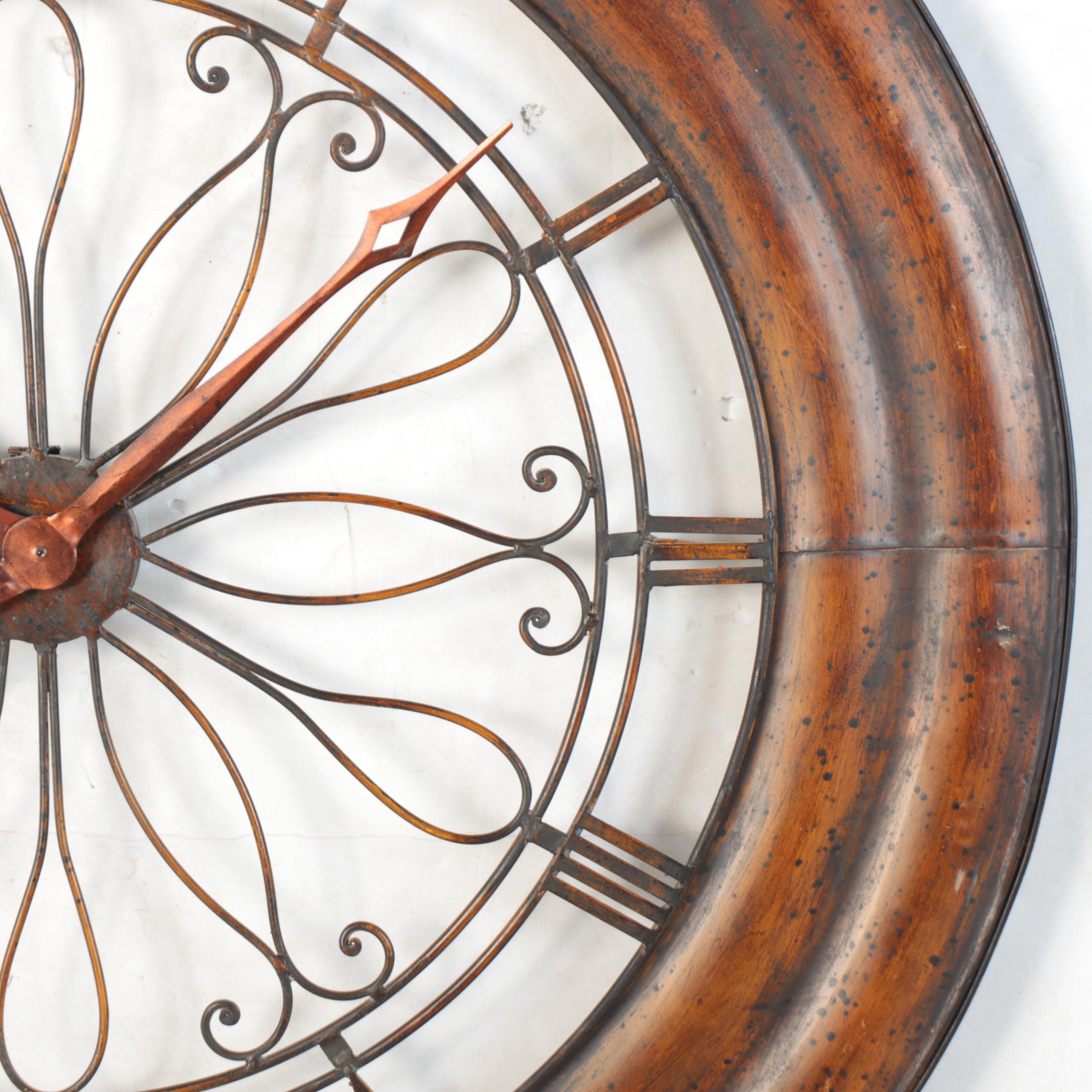 Bombay Company Waggoner Copper Finish Metal Wall Clock