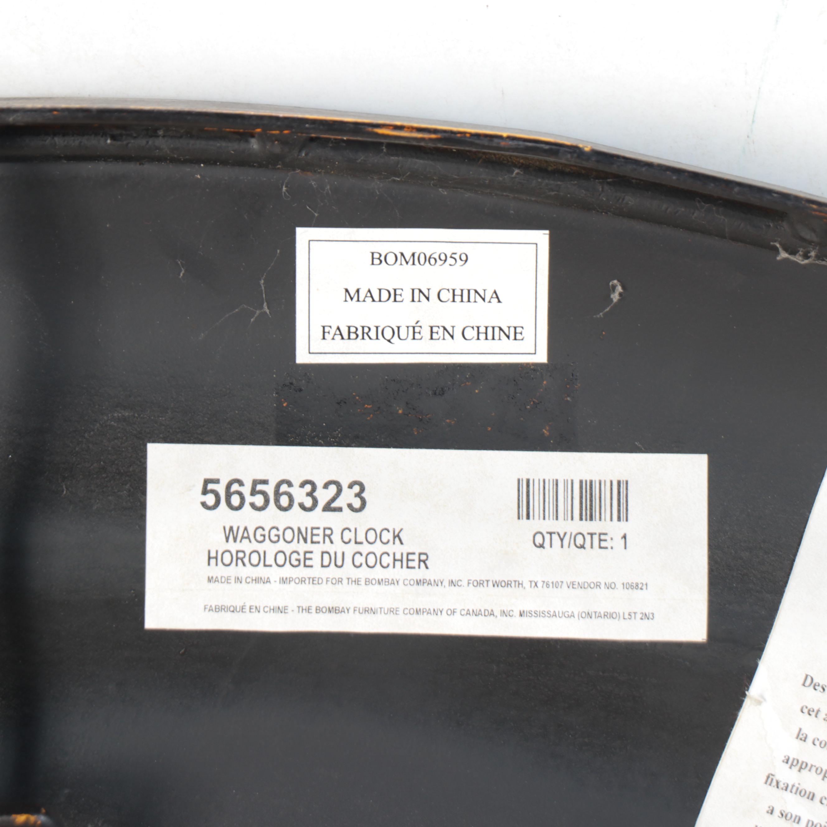 Bombay Company Waggoner Copper Finish Metal Wall Clock