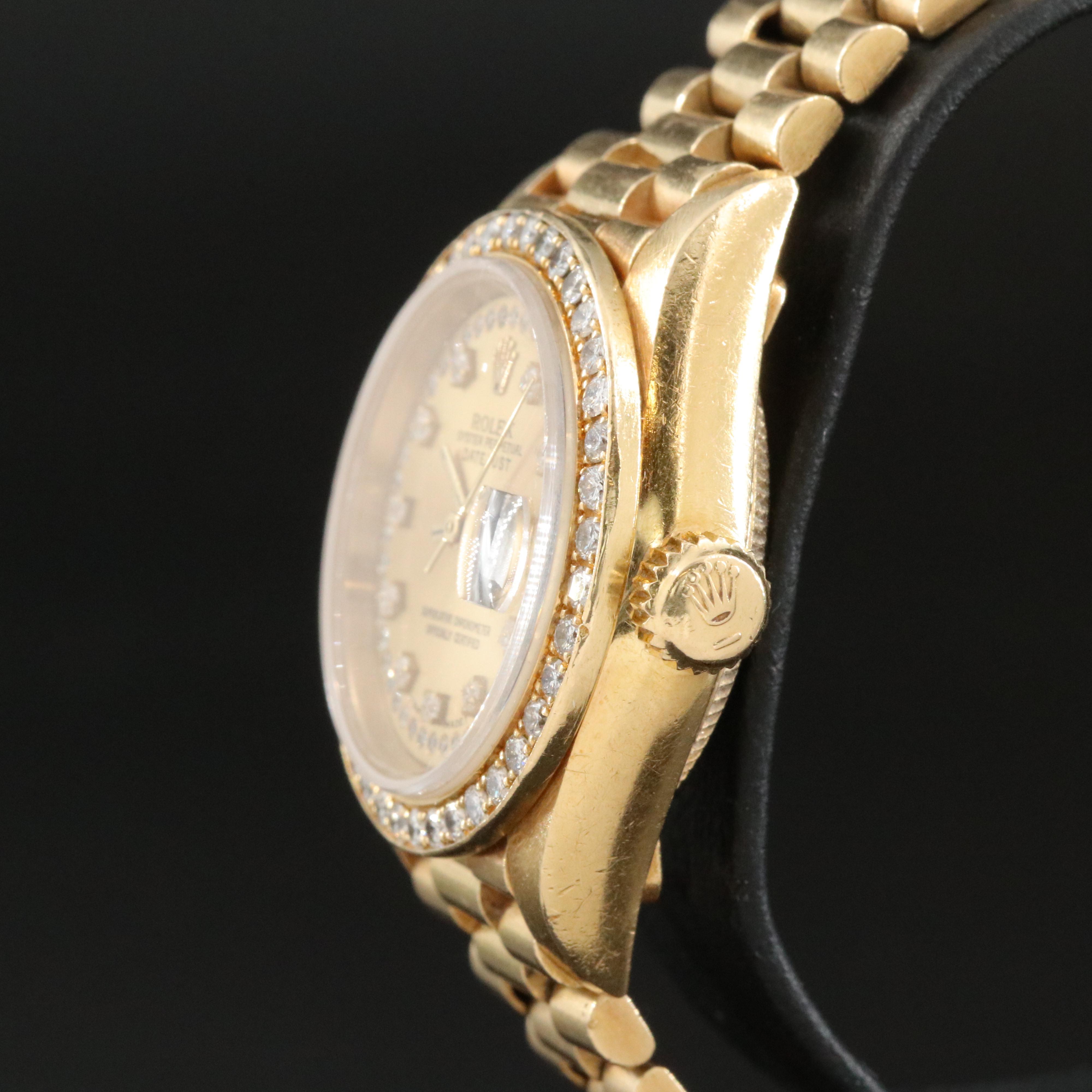 1986 Rolex Custom Diamond Dial and Bezel Datejust Watch