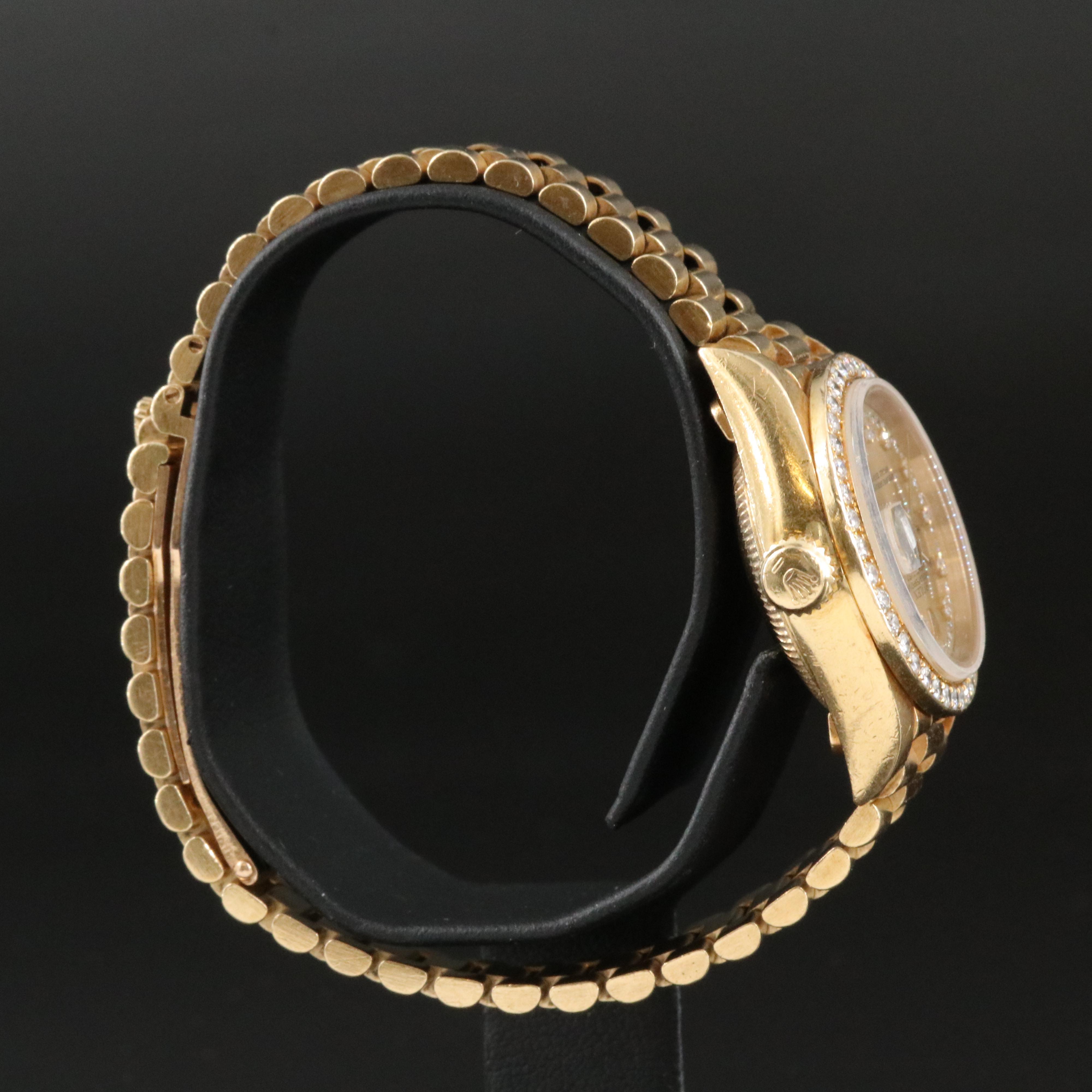 1986 Rolex Custom Diamond Dial and Bezel Datejust Watch