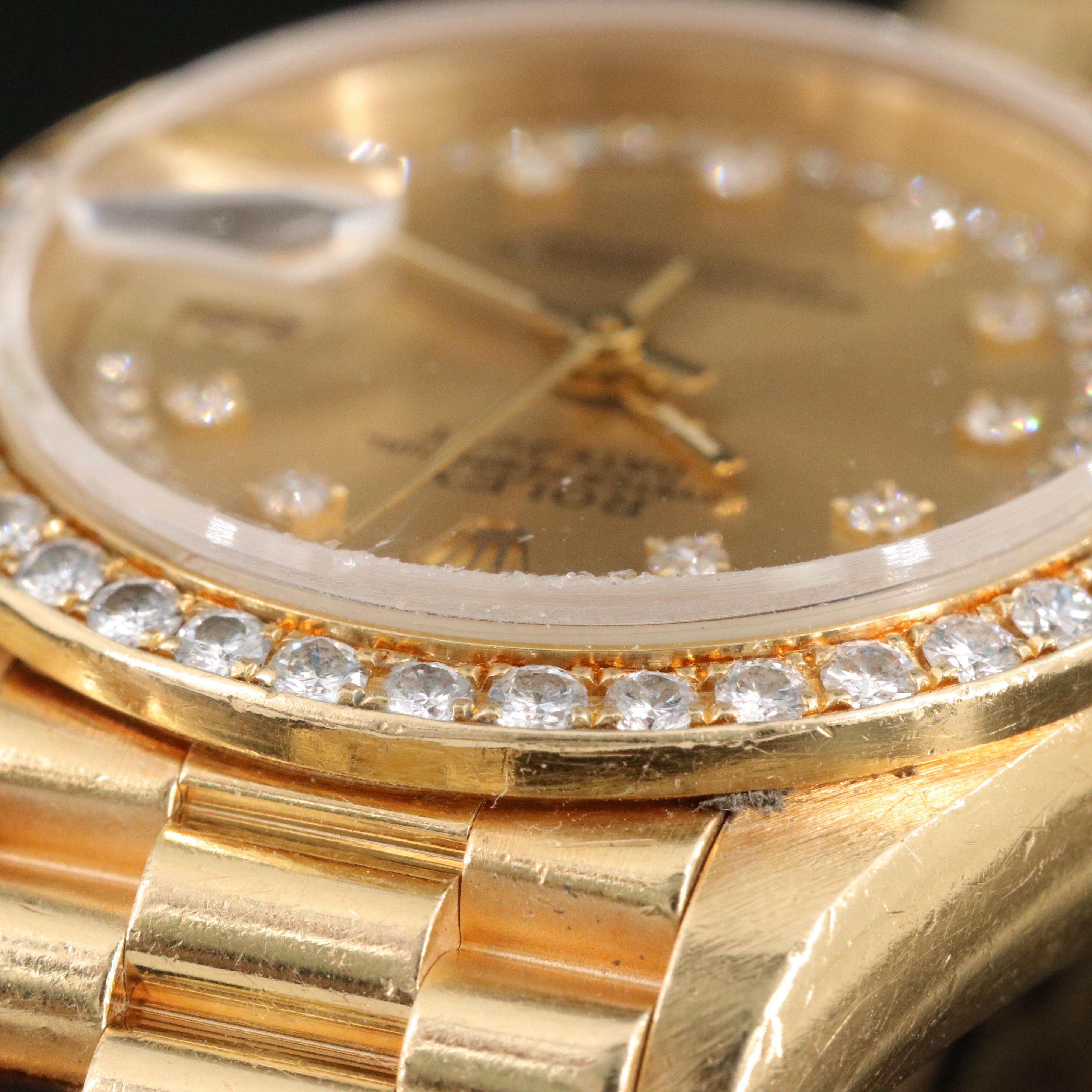 1986 Rolex Custom Diamond Dial and Bezel Datejust Watch