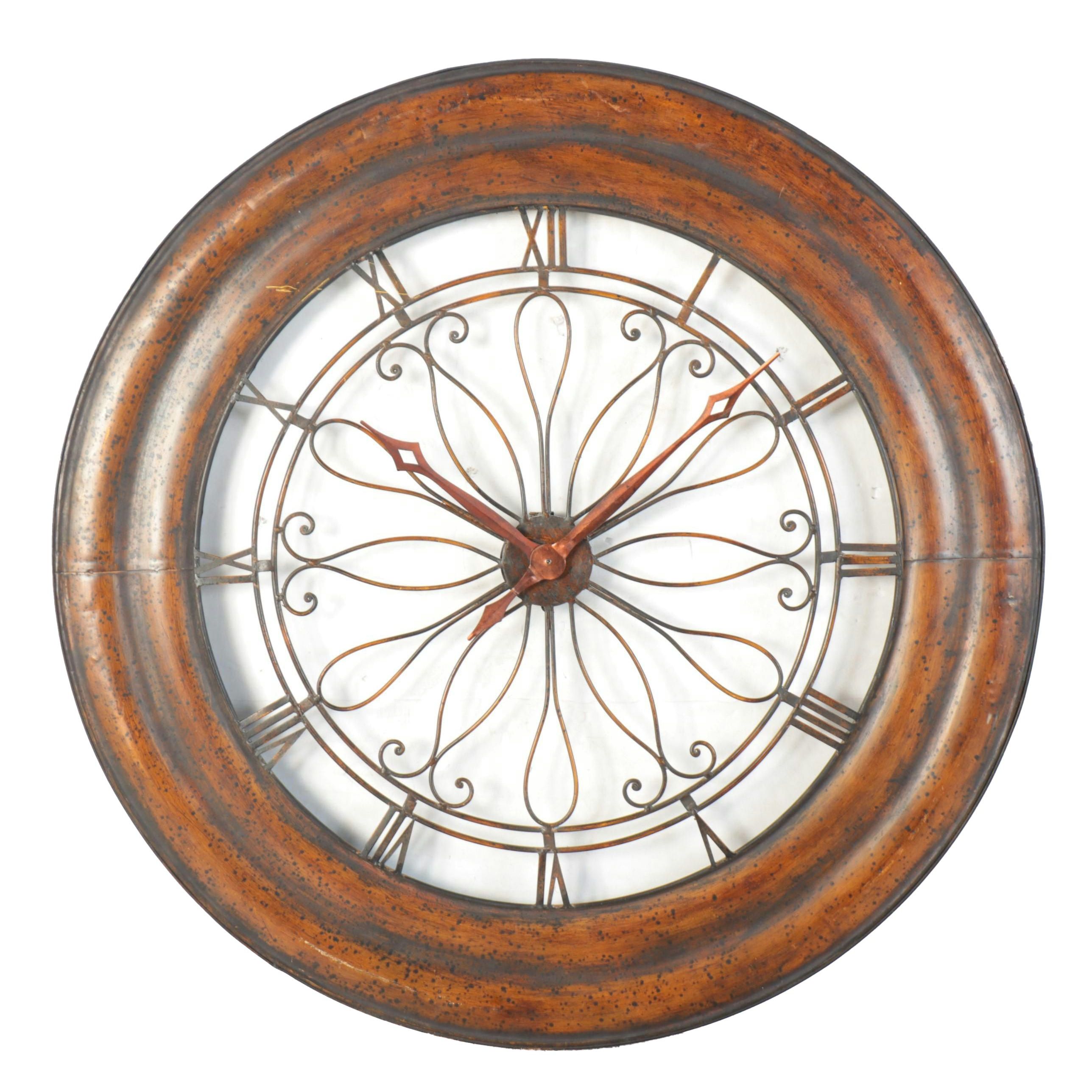 Bombay Company Waggoner Copper Finish Metal Wall Clock