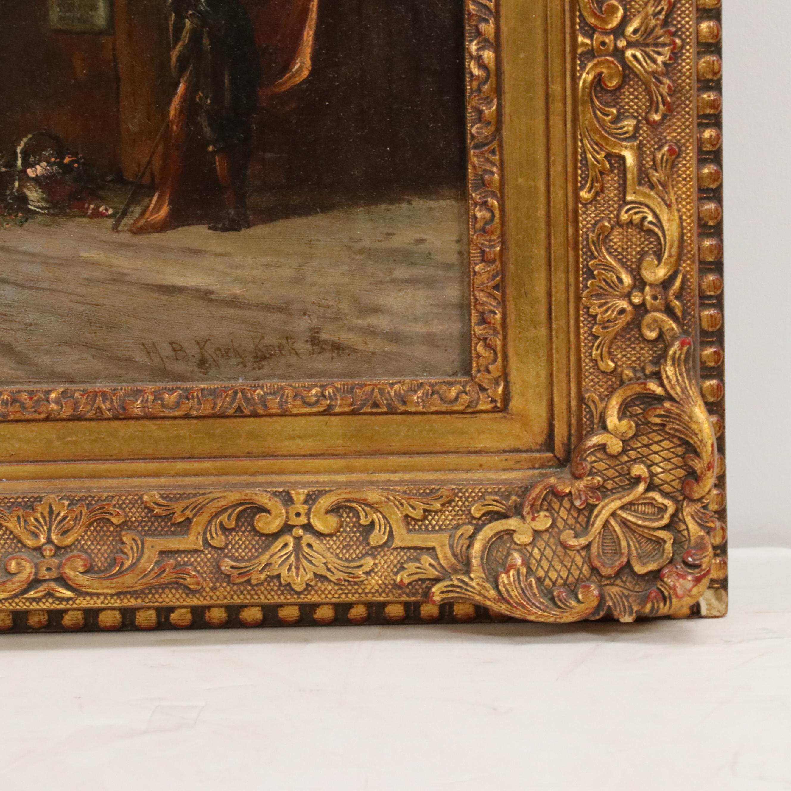 Jan Hermann Barend Koekkoek City Scene Oil Painting "Entering Holland"