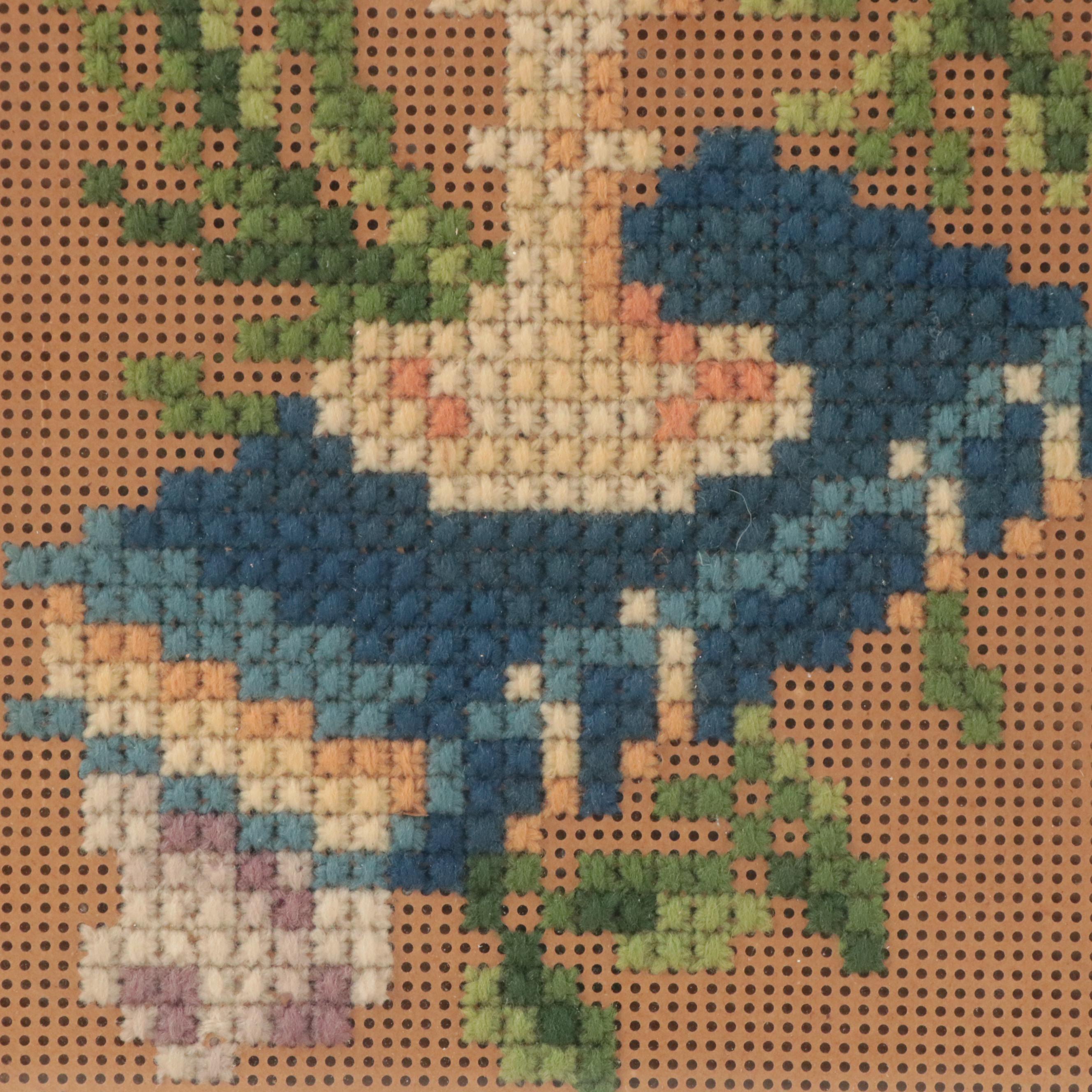 Victorian Perforated Paper Embroidery With Cross-Stitch Sampler, 1890