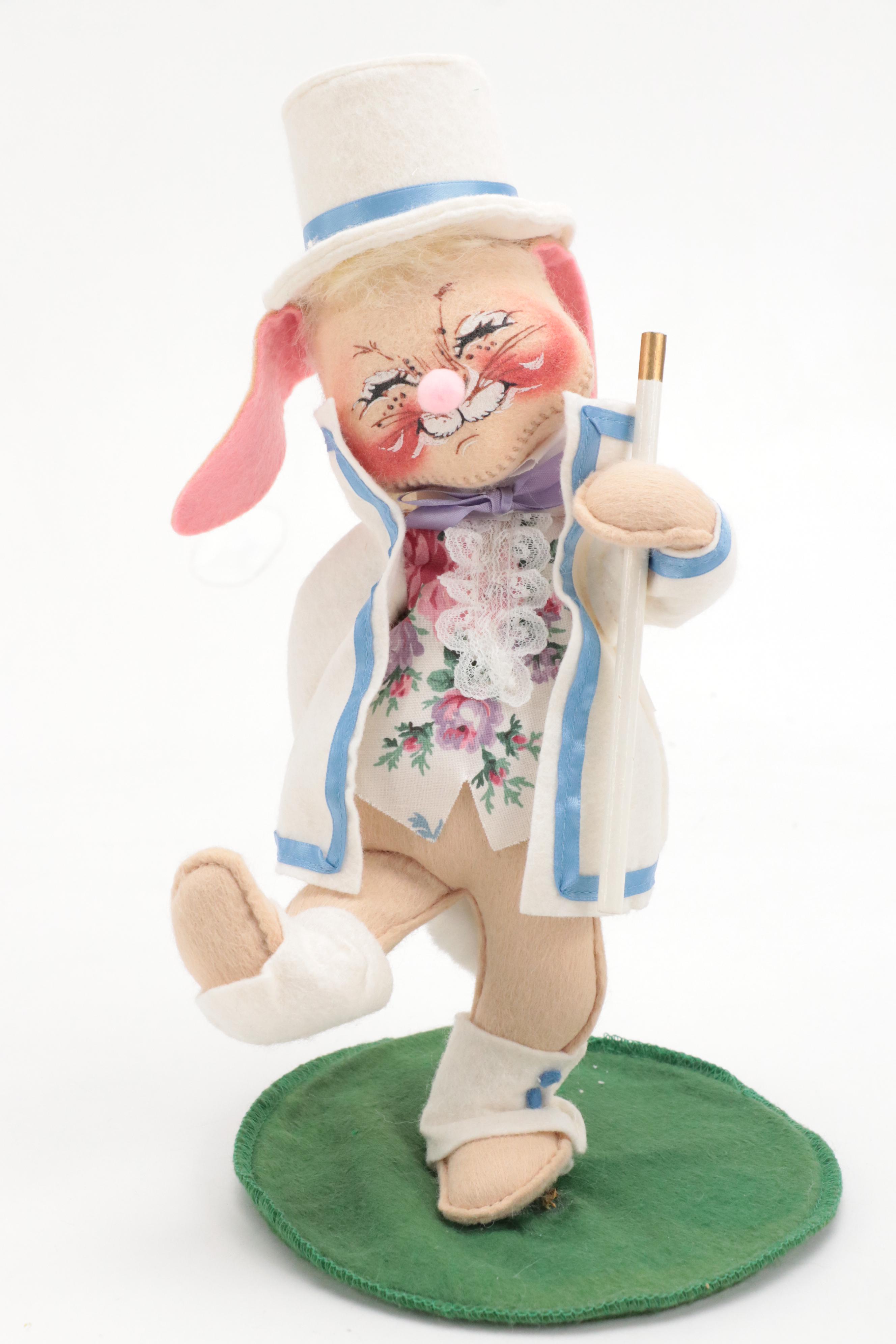 Annalee Mobilitee Dolls Plush Easter Rabbits with Other Figurine