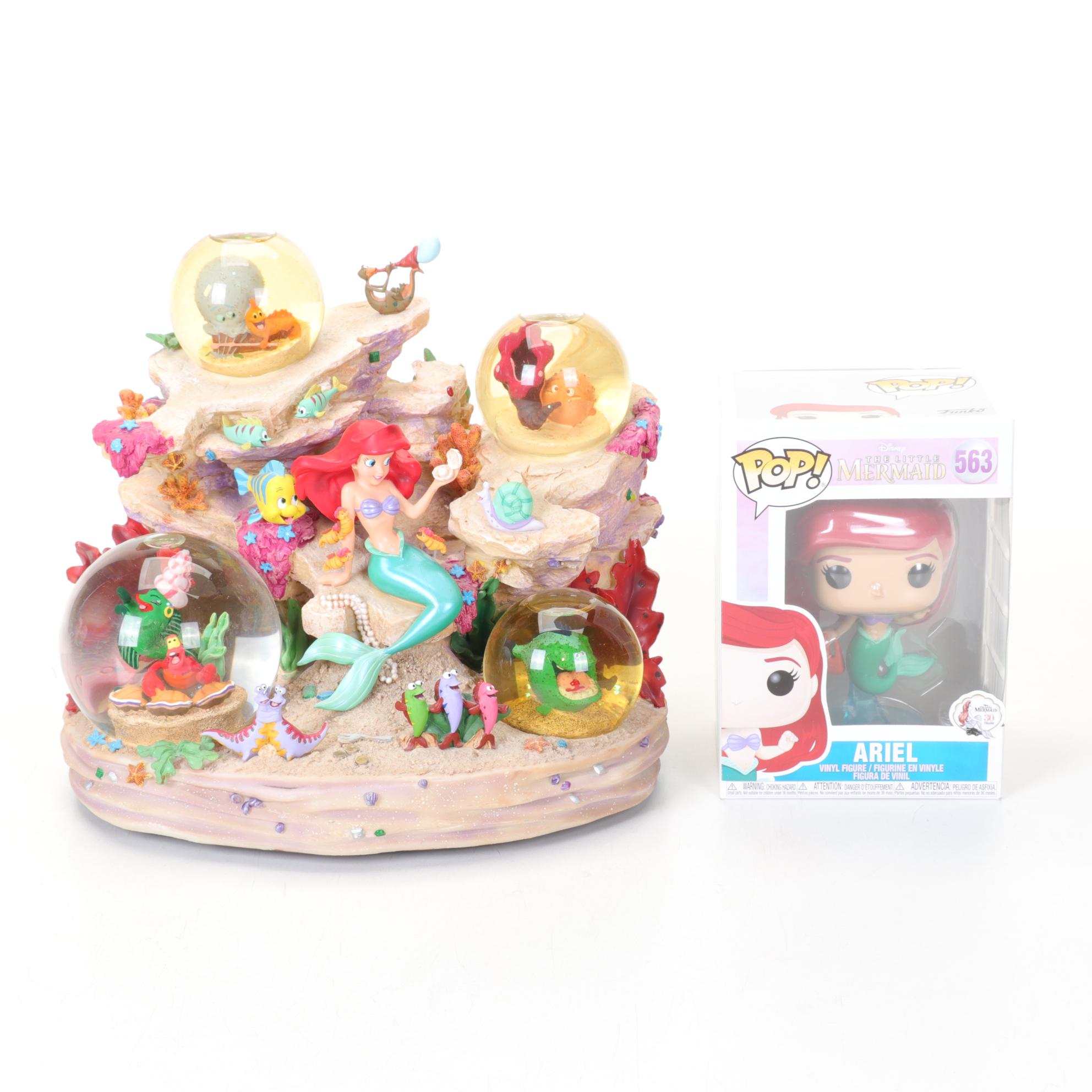 Disney "Ariel" Four-Globe Musical Figural Group with Funko Pop! Ariel Figure