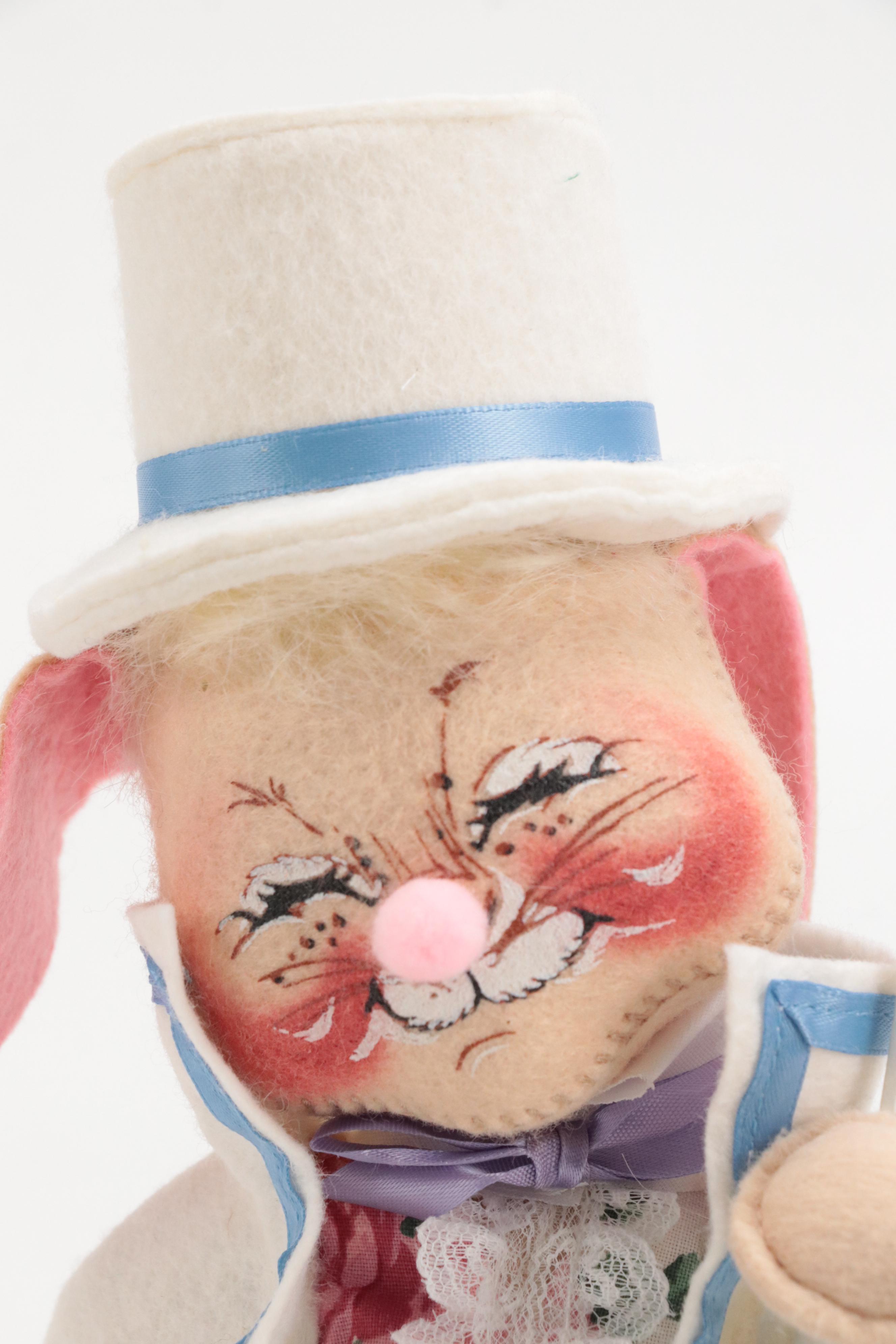 Annalee Mobilitee Dolls Plush Easter Rabbits with Other Figurine