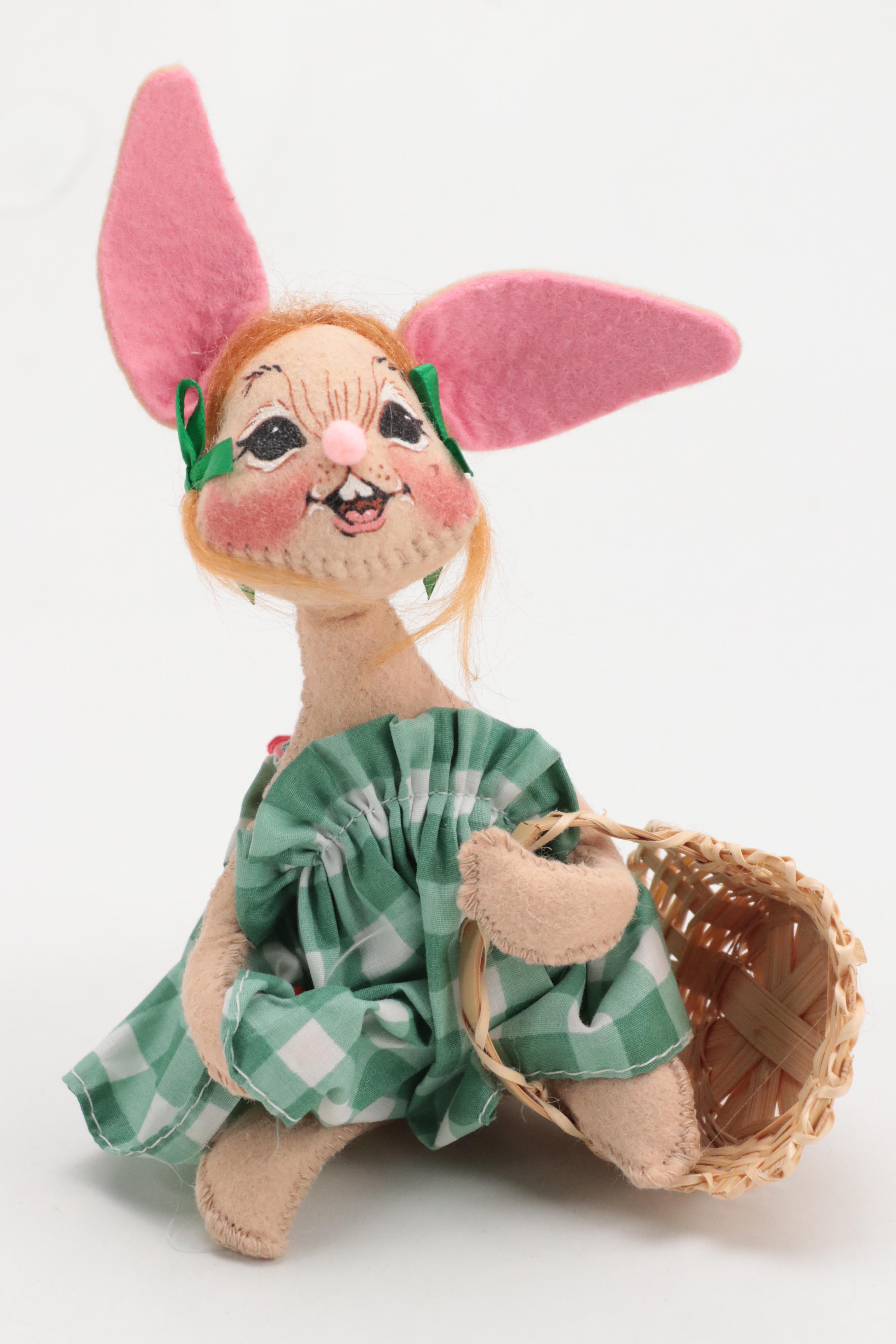 Annalee Mobilitee Dolls Plush Easter Rabbits with Other Figurine